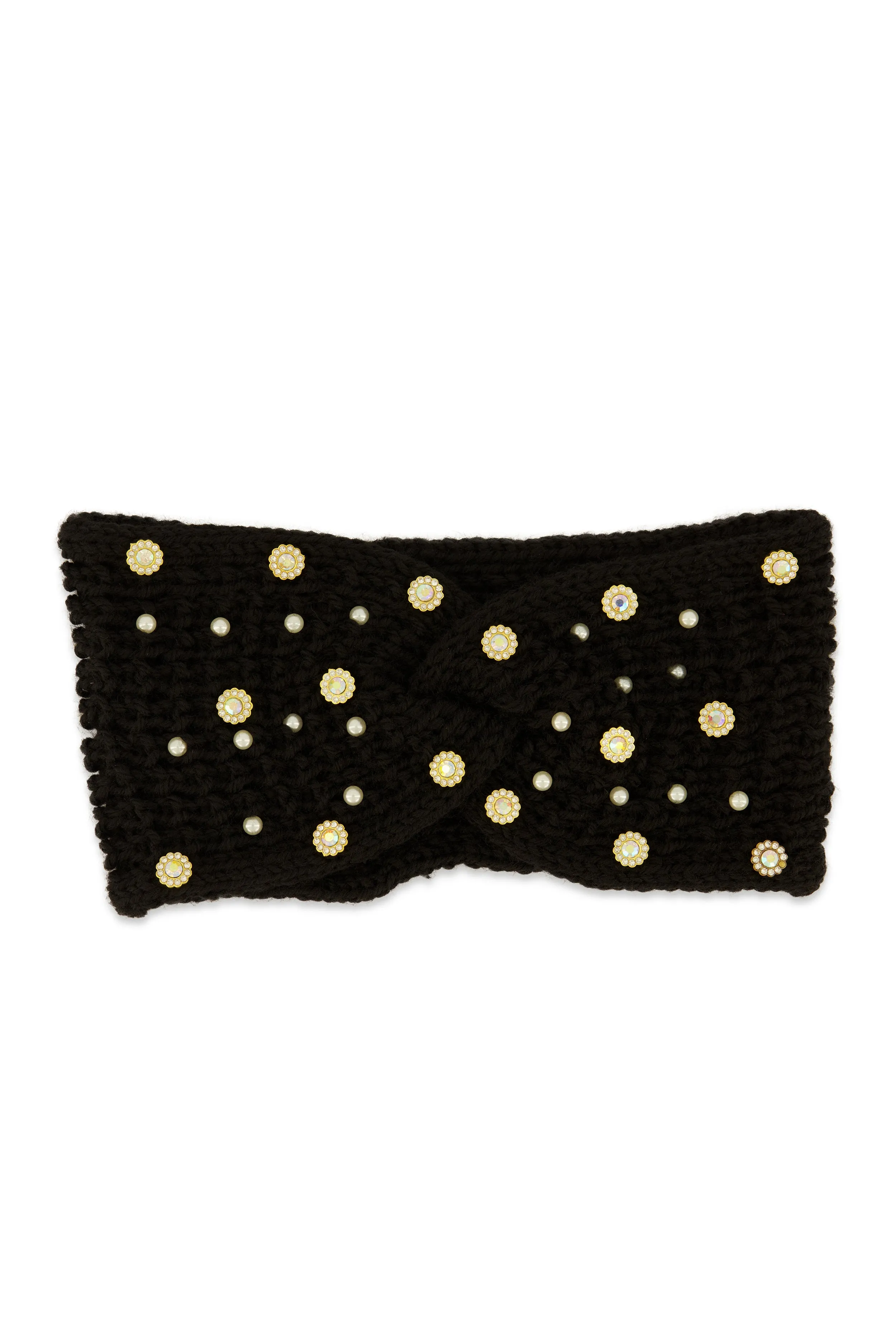 Rhinestone Faux Pearl Twist Front Head Wrap sold by Rainbow product image thumbnail 3