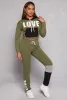 Love Graphic Color Block Pullover Hoodie sold by Rainbow