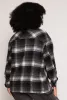 Plus Size Brushed Knit Plaid Shacket sold by Rainbow