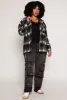 Plus Size Brushed Knit Plaid Shacket sold by Rainbow
