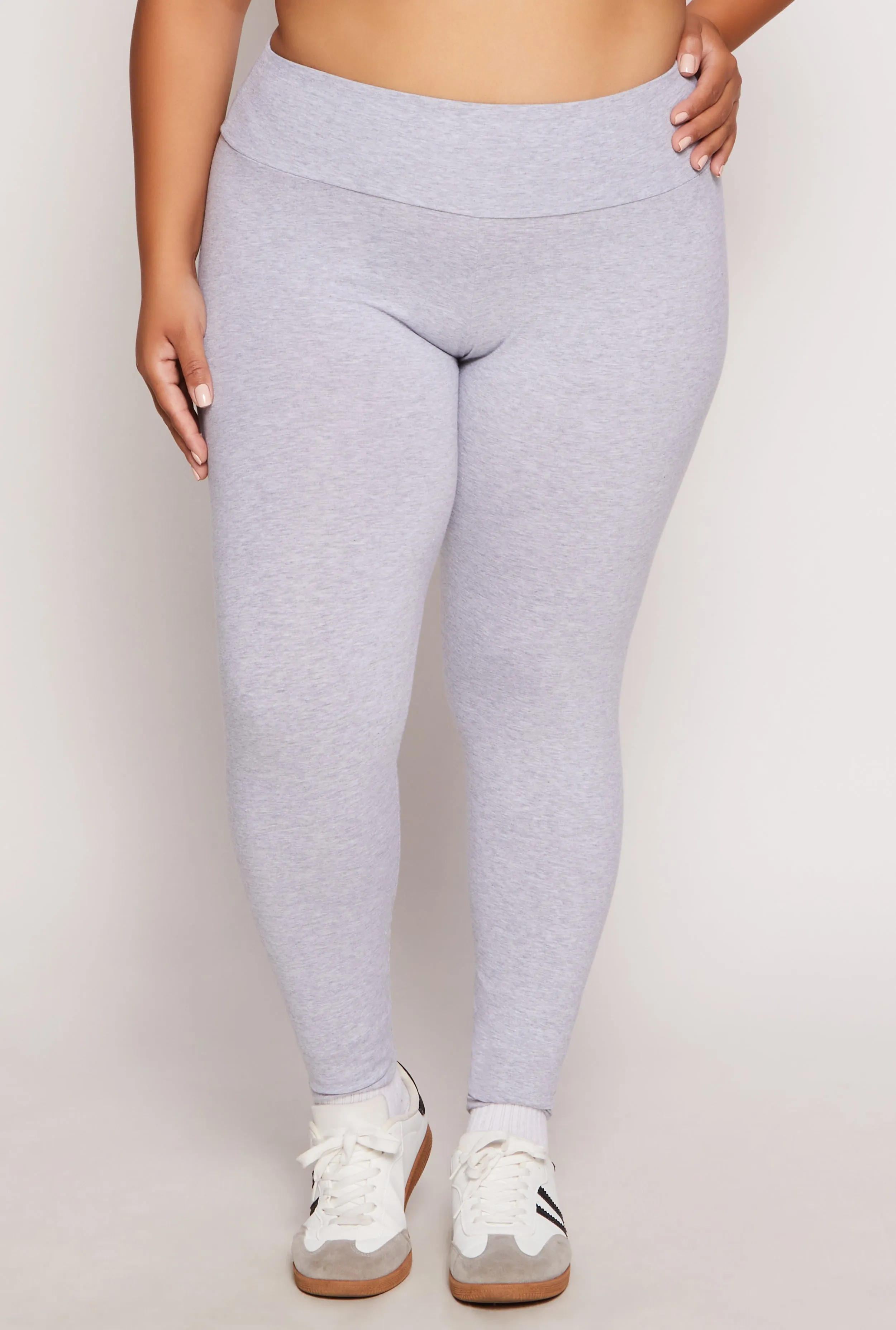 Plus Size Basic Waistband High Waist Leggings sold by Rainbow product image thumbnail 2
