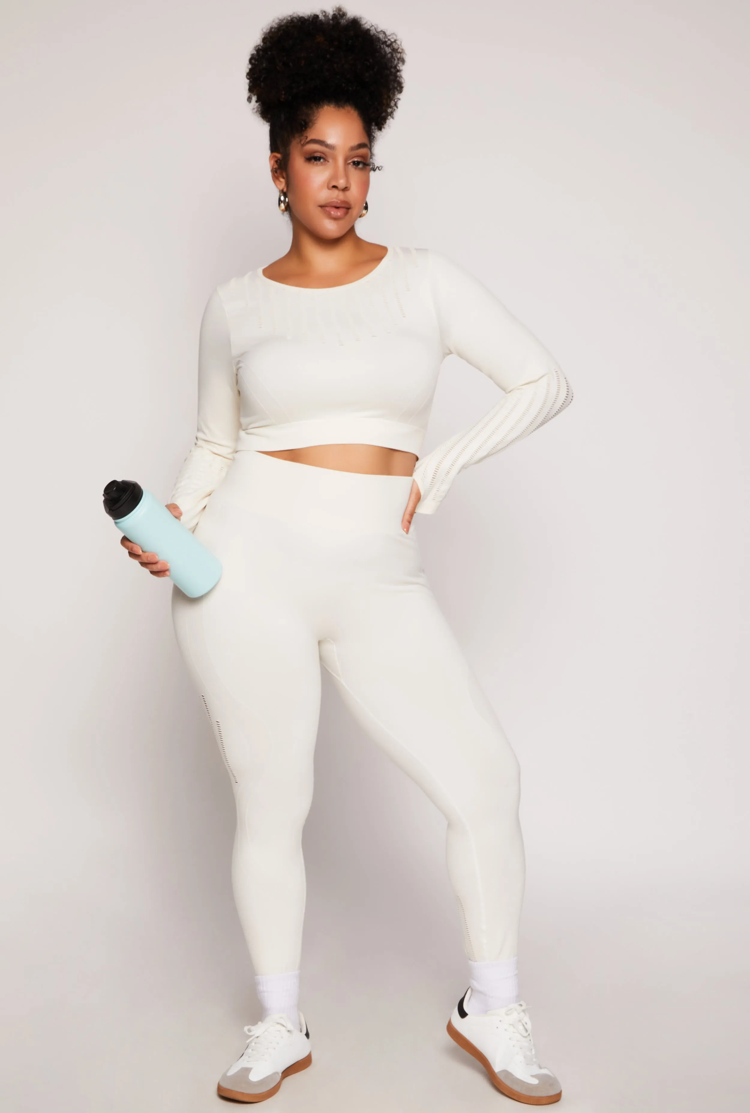 Plus Size Seamless Laser Cut Active Top sold by Rainbow product image thumbnail 2