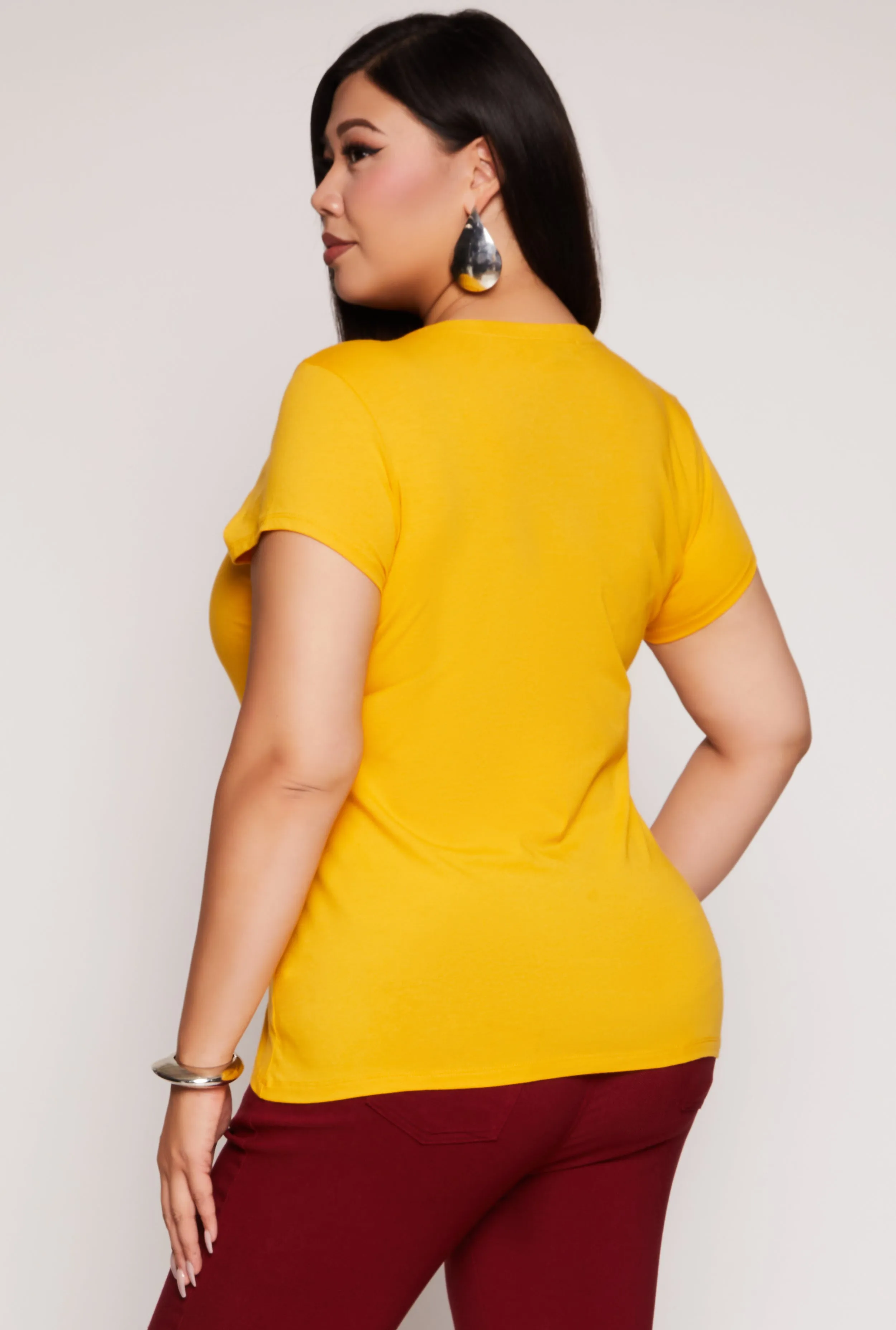 Plus Size Basic Short Sleeve Crew Neck Tee sold by Rainbow product image thumbnail 3