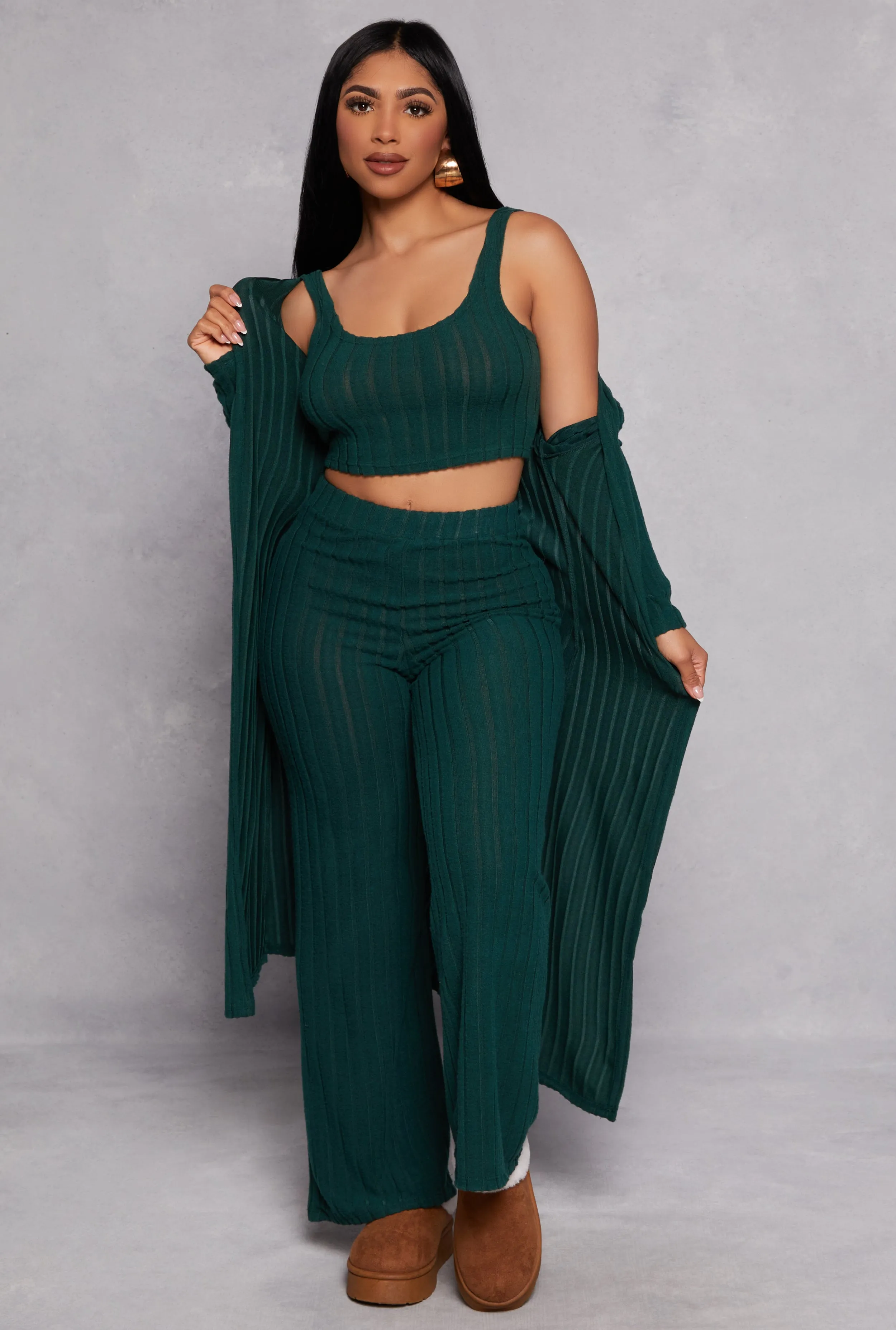 Ribbed Knit Tank Top and Pants with Duster sold by Rainbow product image thumbnail 2