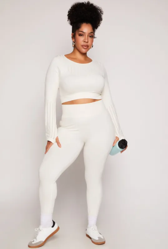 Plus Size Seamless Laser Cut Leggings sold by Rainbow