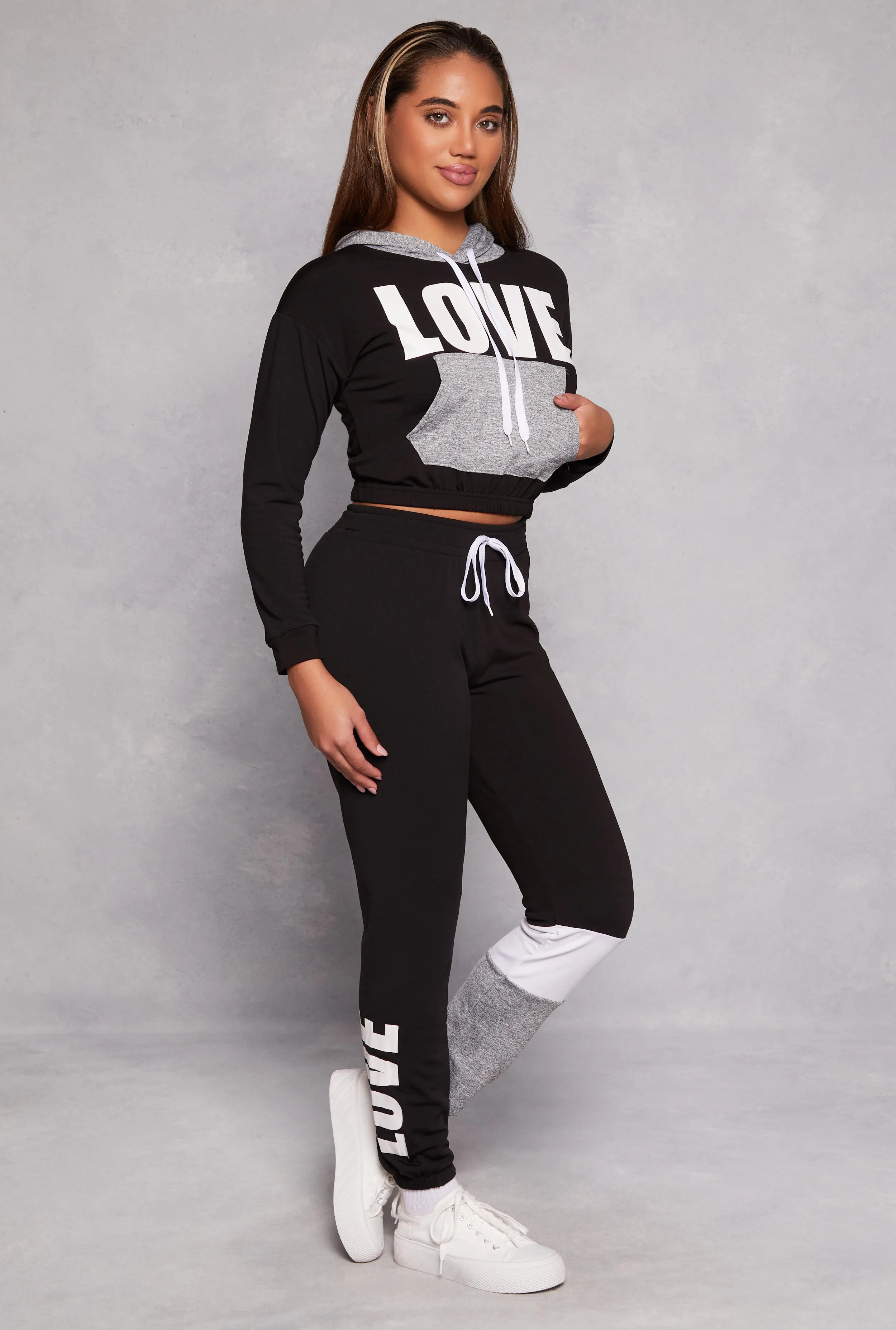Love Graphic Color Block Pullover Hoodie sold by Rainbow product image thumbnail 2