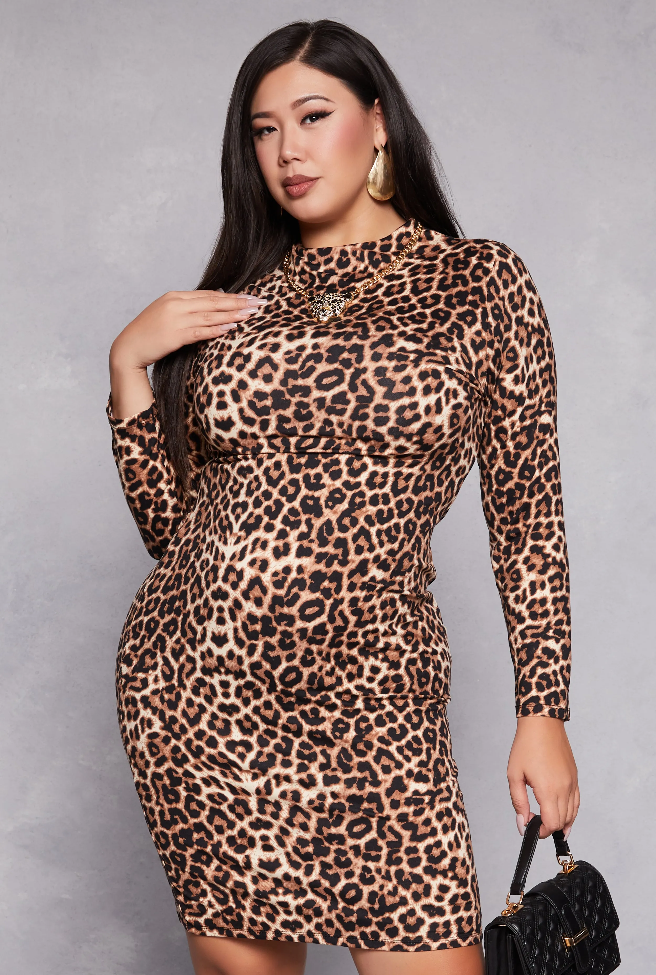 Plus Size Leopard Print Bodycon Dress sold by Rainbow