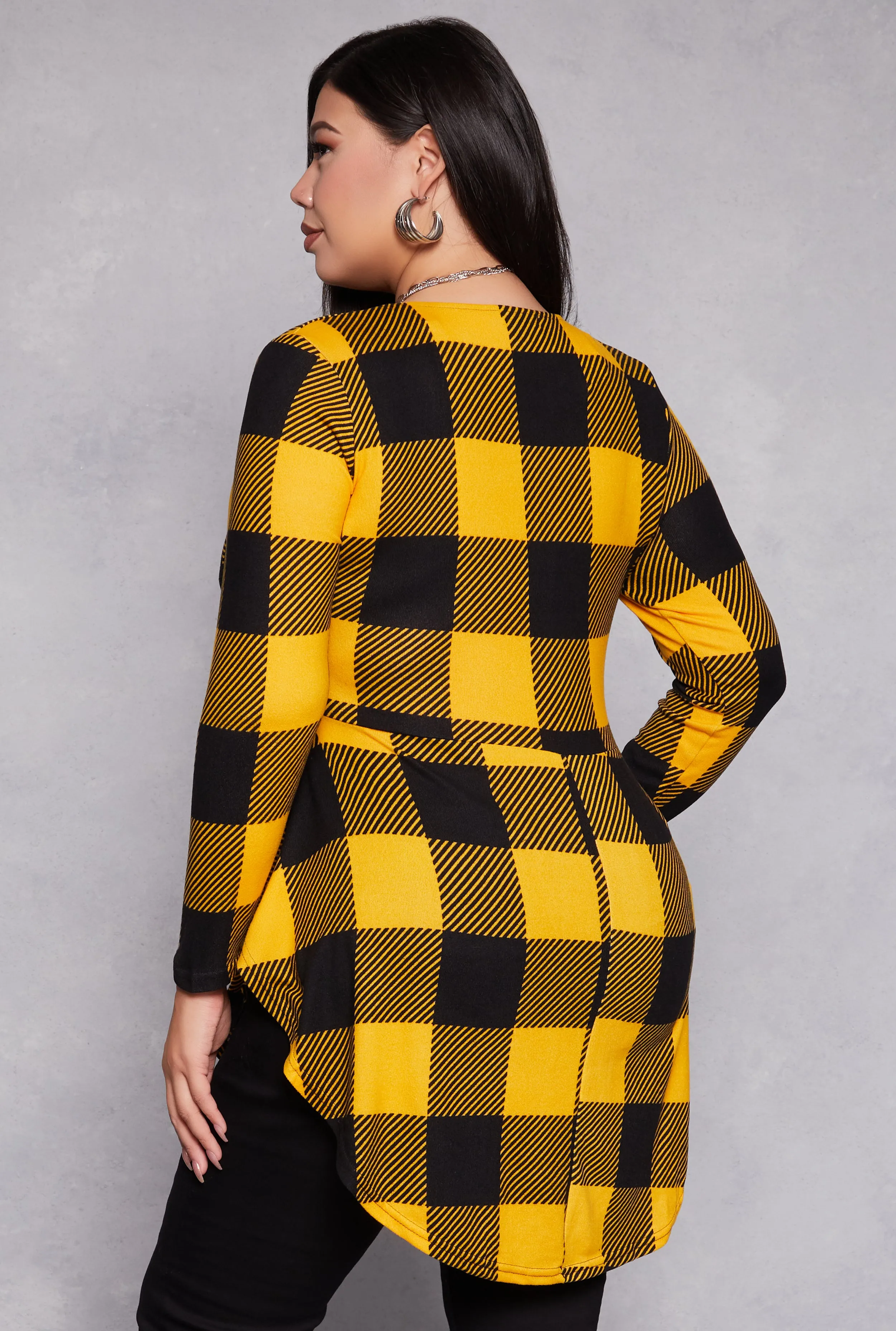 Plus Size Plaid V Neck Tunic Top sold by Rainbow product image thumbnail 3