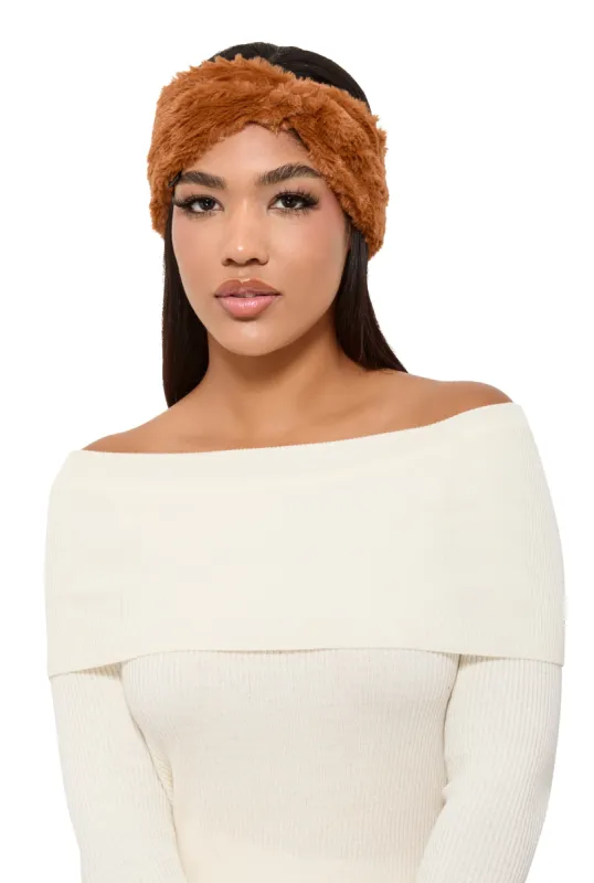 Faux Fur Knot Headband sold by Rainbow