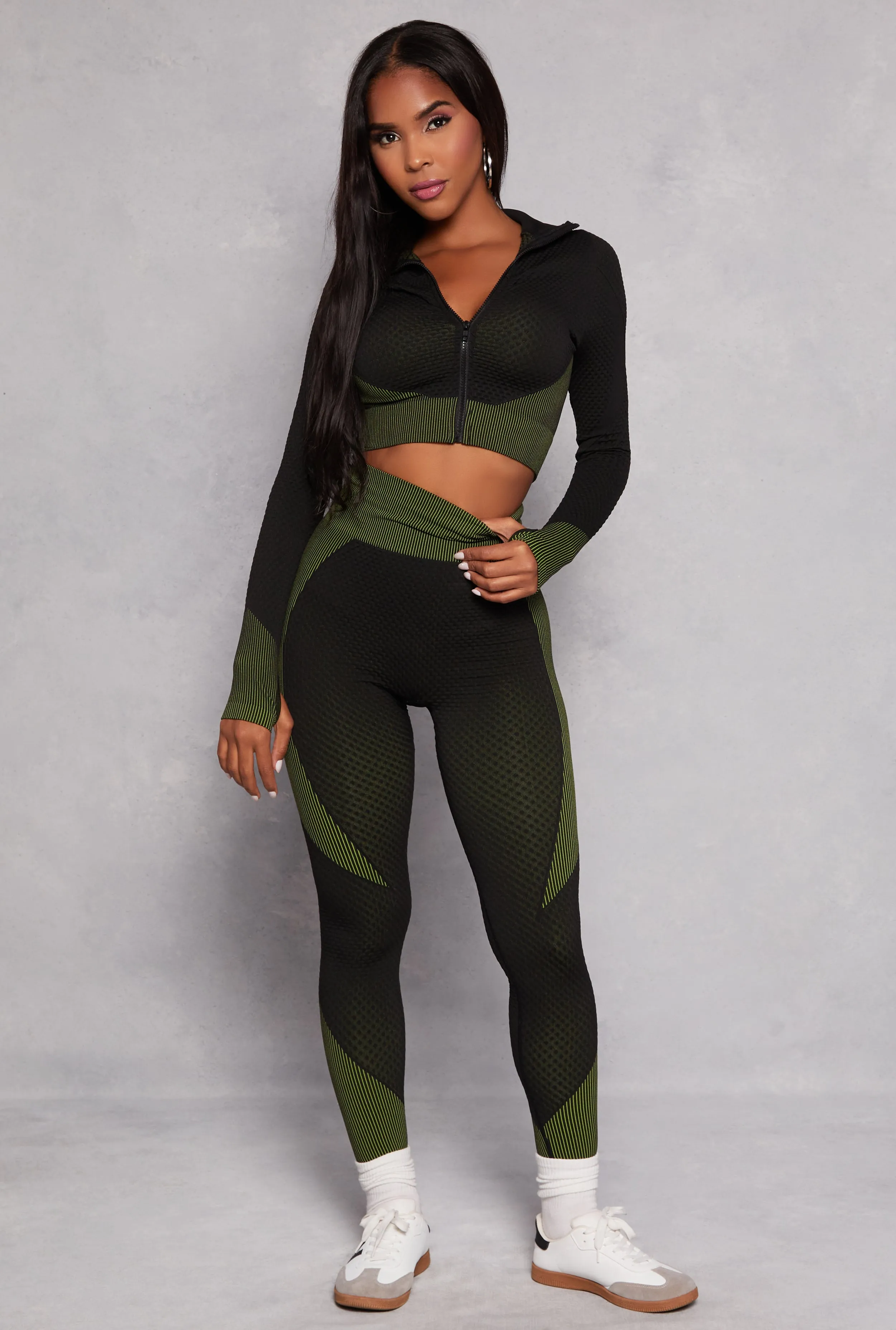 Seamless Textured Knit High Waist Leggings sold by Rainbow