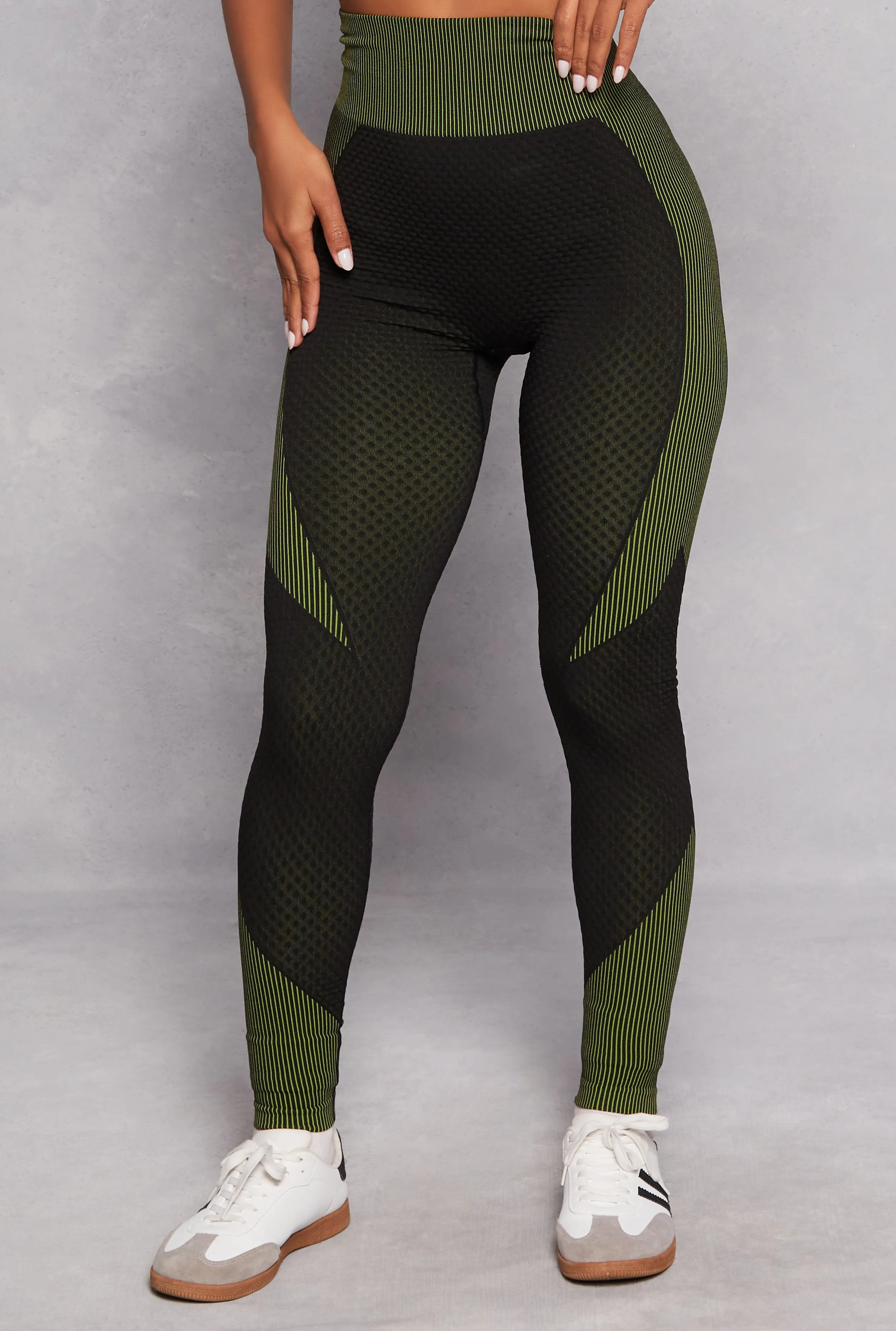 Seamless Textured Knit High Waist Leggings sold by Rainbow product image thumbnail 2