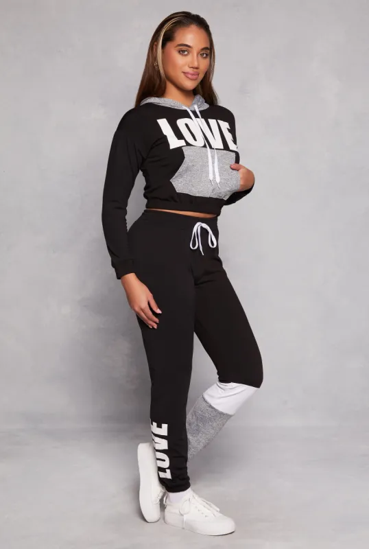 Love Fleece Color Block Leg Sweatpants sold by Rainbow
