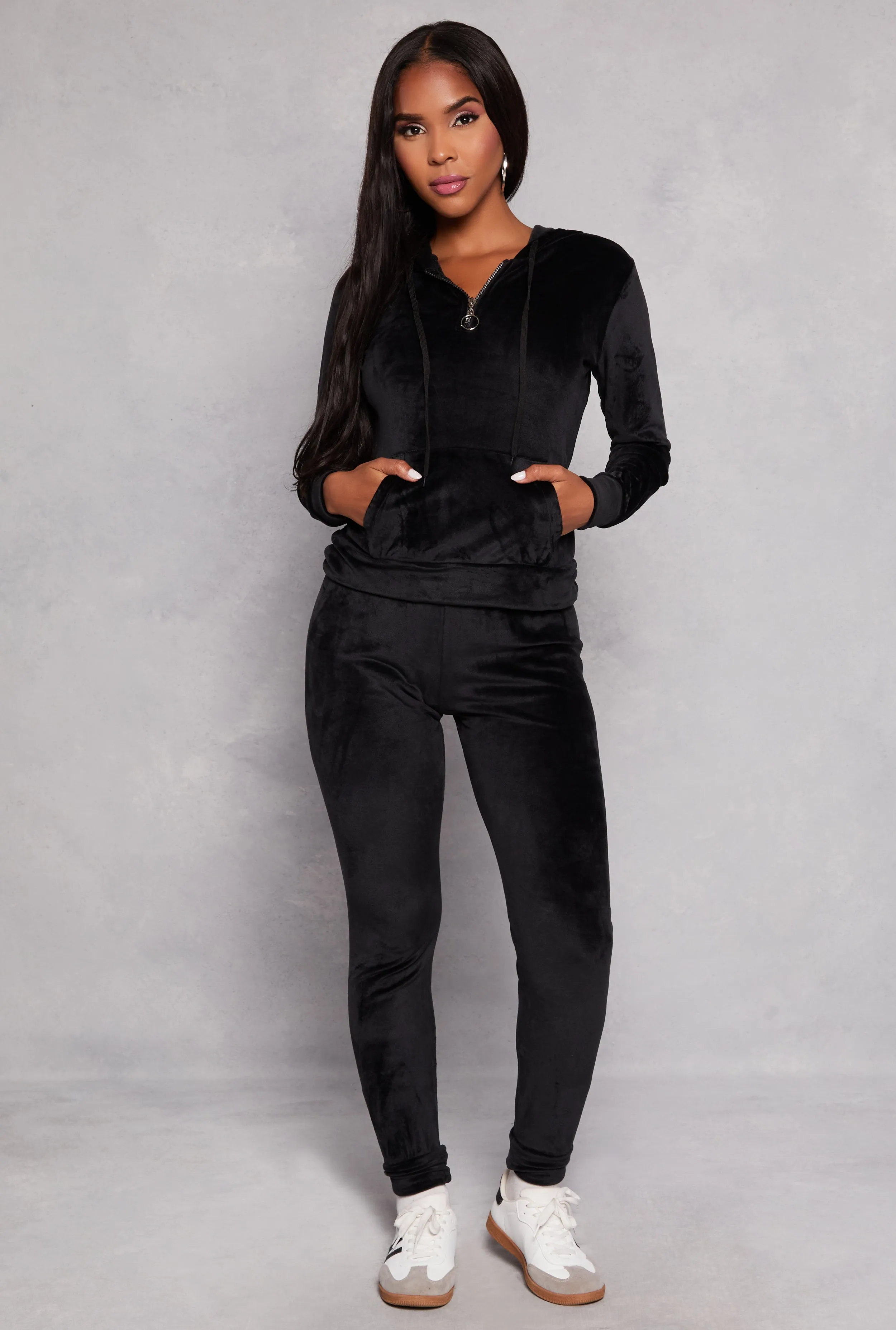 Velour Half Zip Hoodie sold by Rainbow product image thumbnail 2