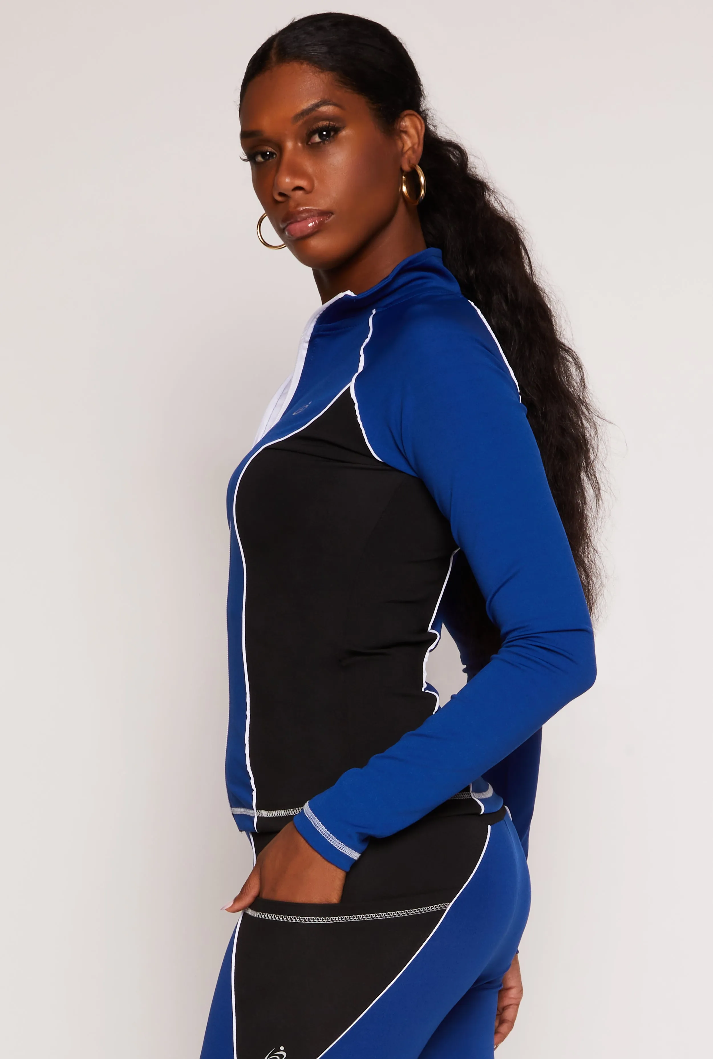 Color Block Contrast Piping Track Jacket sold by Rainbow product image thumbnail 3