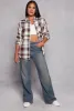 Plaid Button Front Long Sleeve Shirt sold by Rainbow
