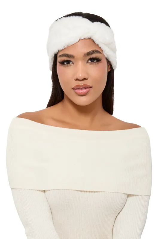 Faux Fur Knot Headband sold by Rainbow