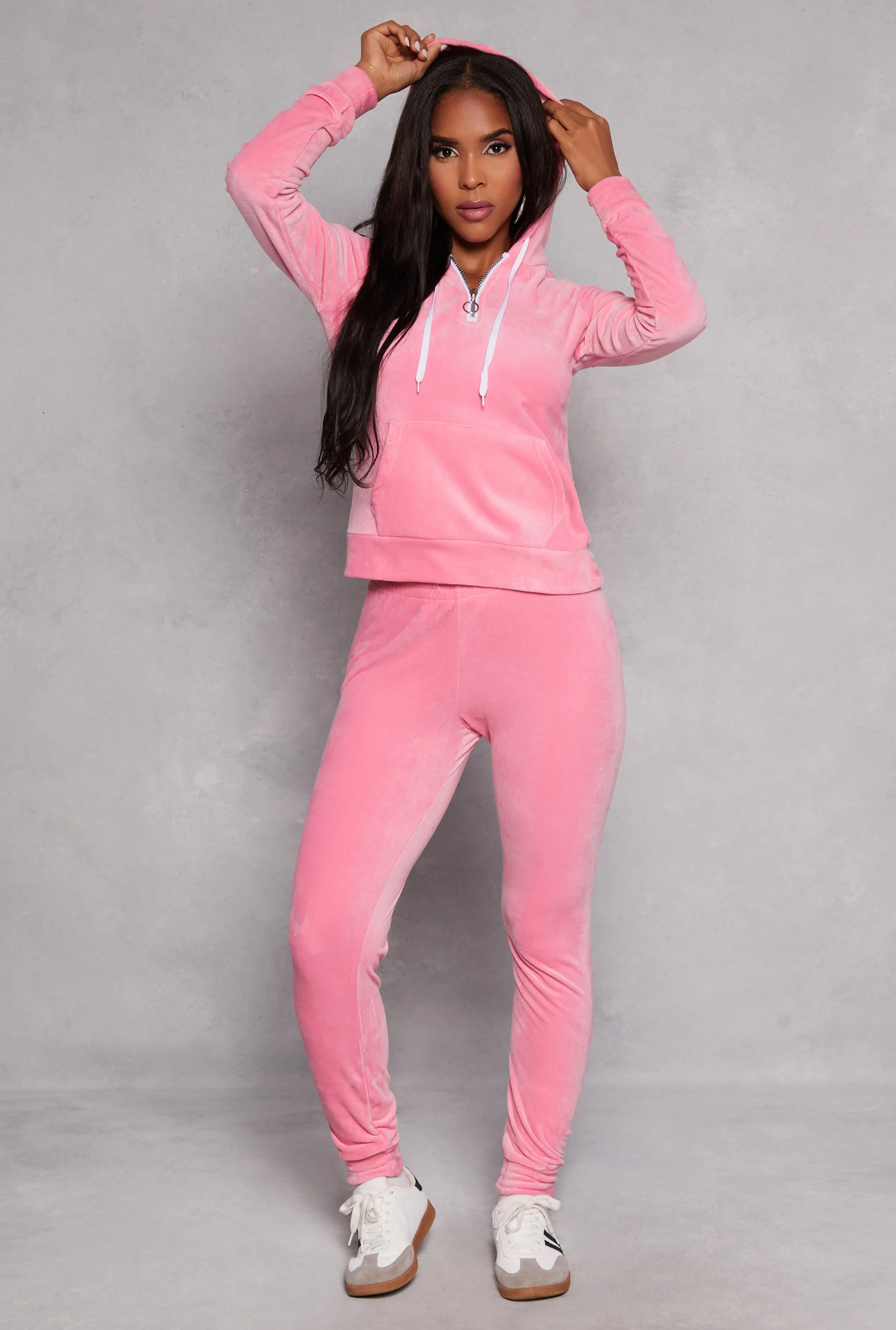 Velour Half Zip Hoodie sold by Rainbow product image thumbnail 2