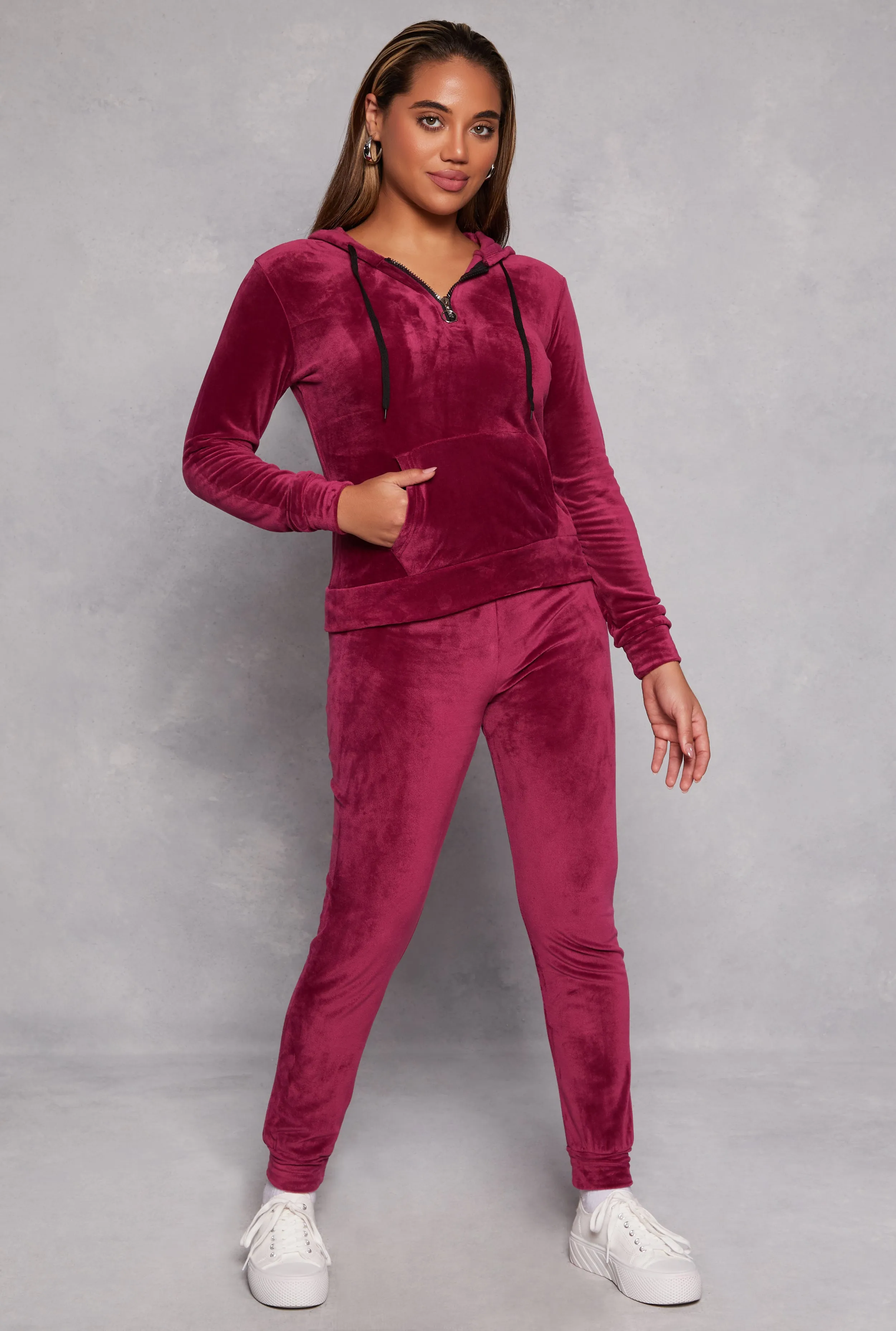 Velour Half Zip Hoodie sold by Rainbow product image thumbnail 2