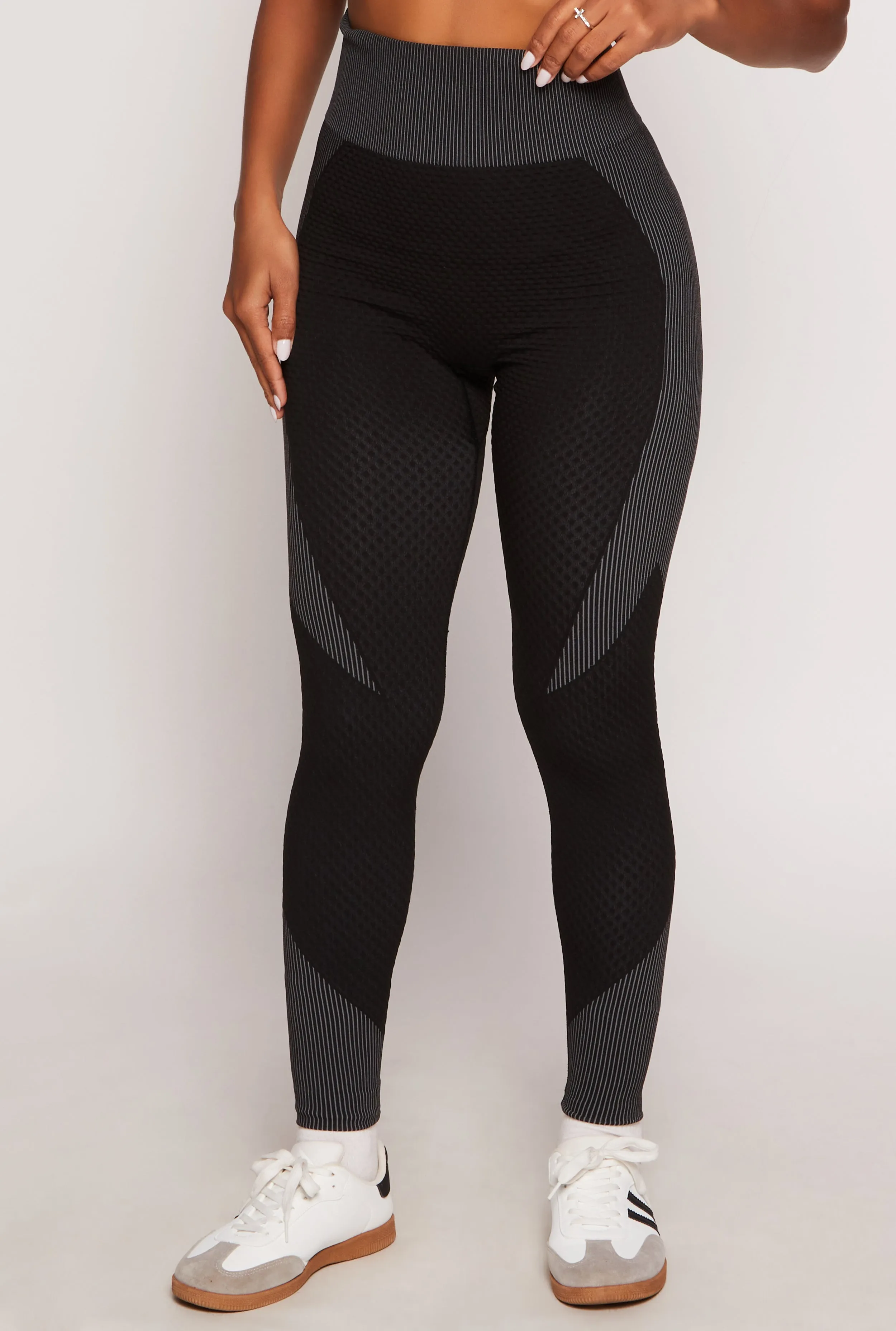 Seamless Textured Knit High Waist Leggings sold by Rainbow product image thumbnail 2