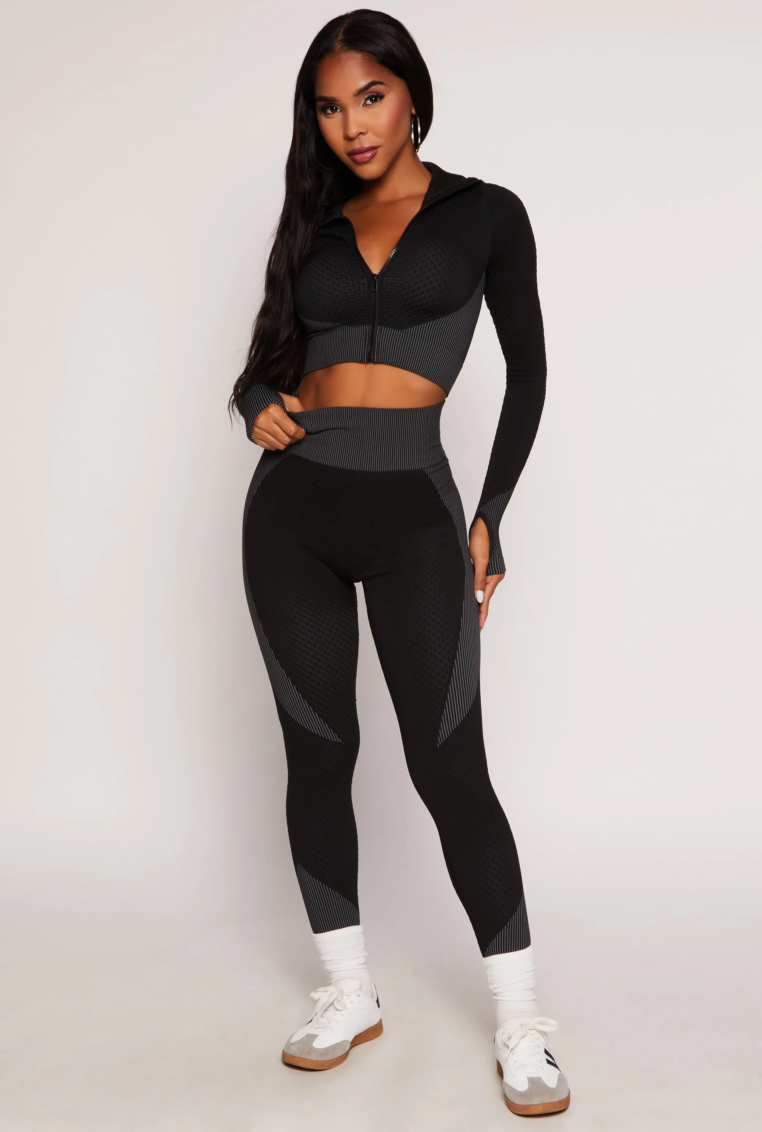 Seamless Textured Knit High Waist Leggings sold by Rainbow