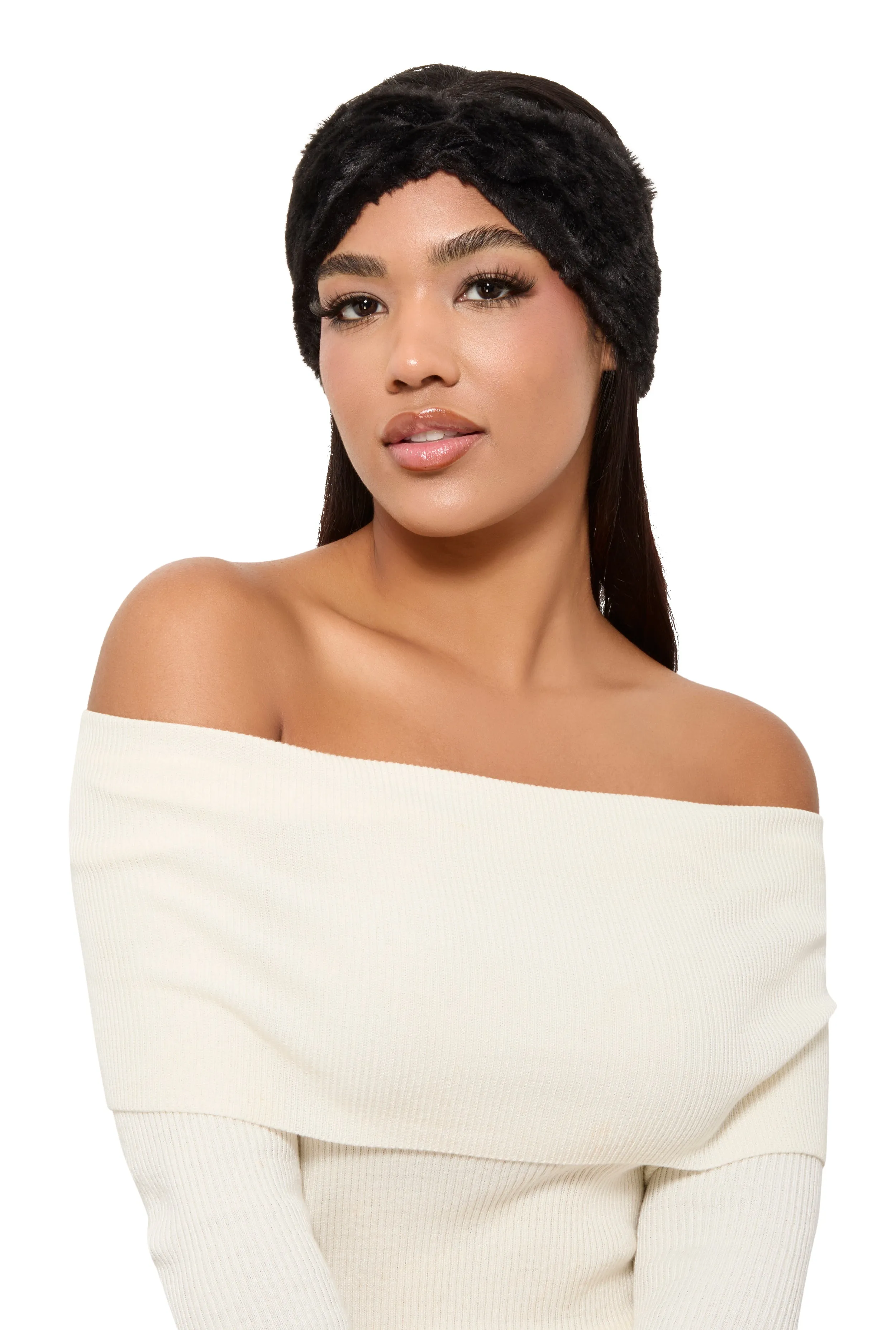 Faux Fur Knot Headband sold by Rainbow