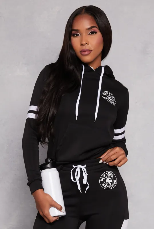 Fleece Lined New York Graphic Pullover Hoodie sold by Rainbow