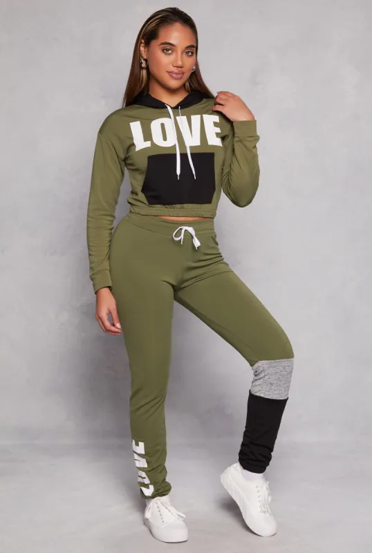 Love Fleece Color Block Leg Sweatpants sold by Rainbow