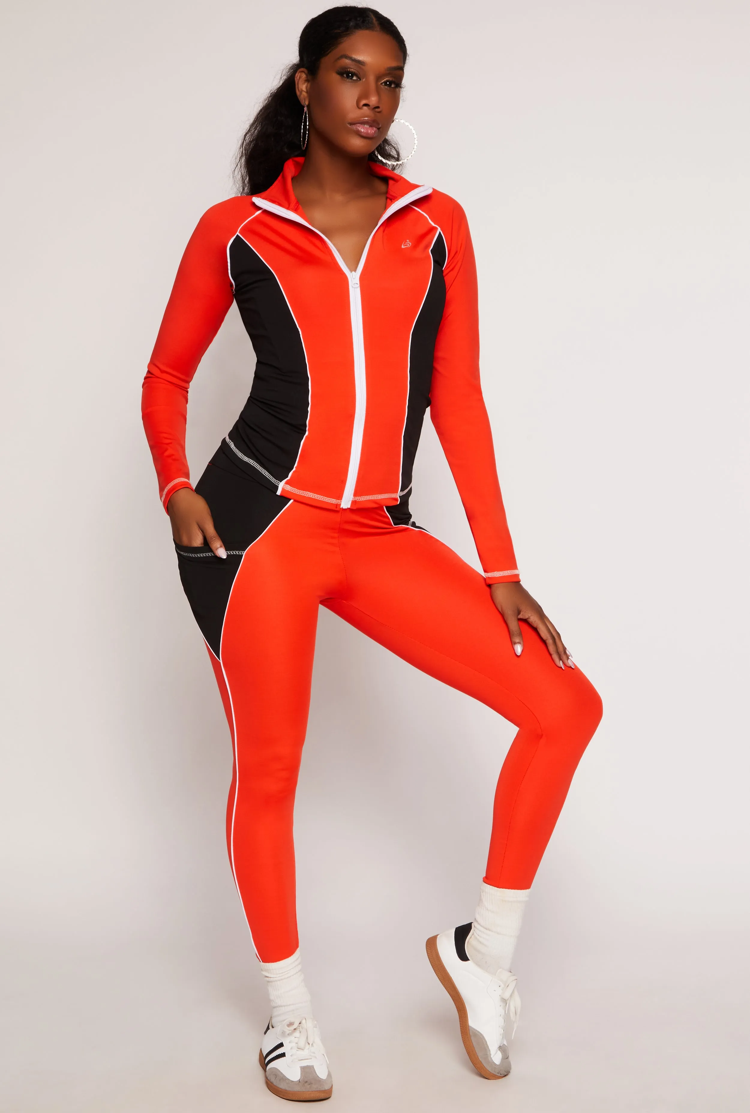 Color Block Contrast Piping Track Jacket sold by Rainbow product image thumbnail 2