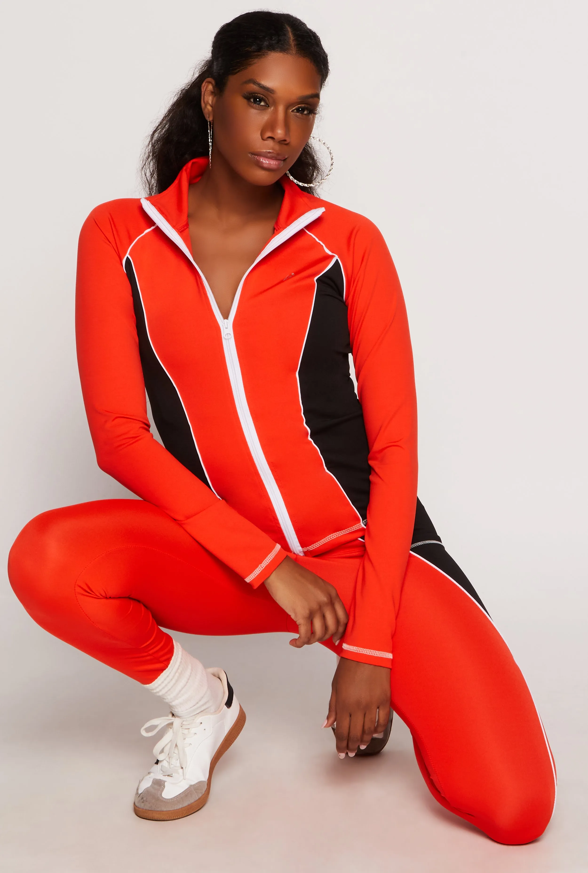 Color Block Contrast Piping Track Jacket sold by Rainbow