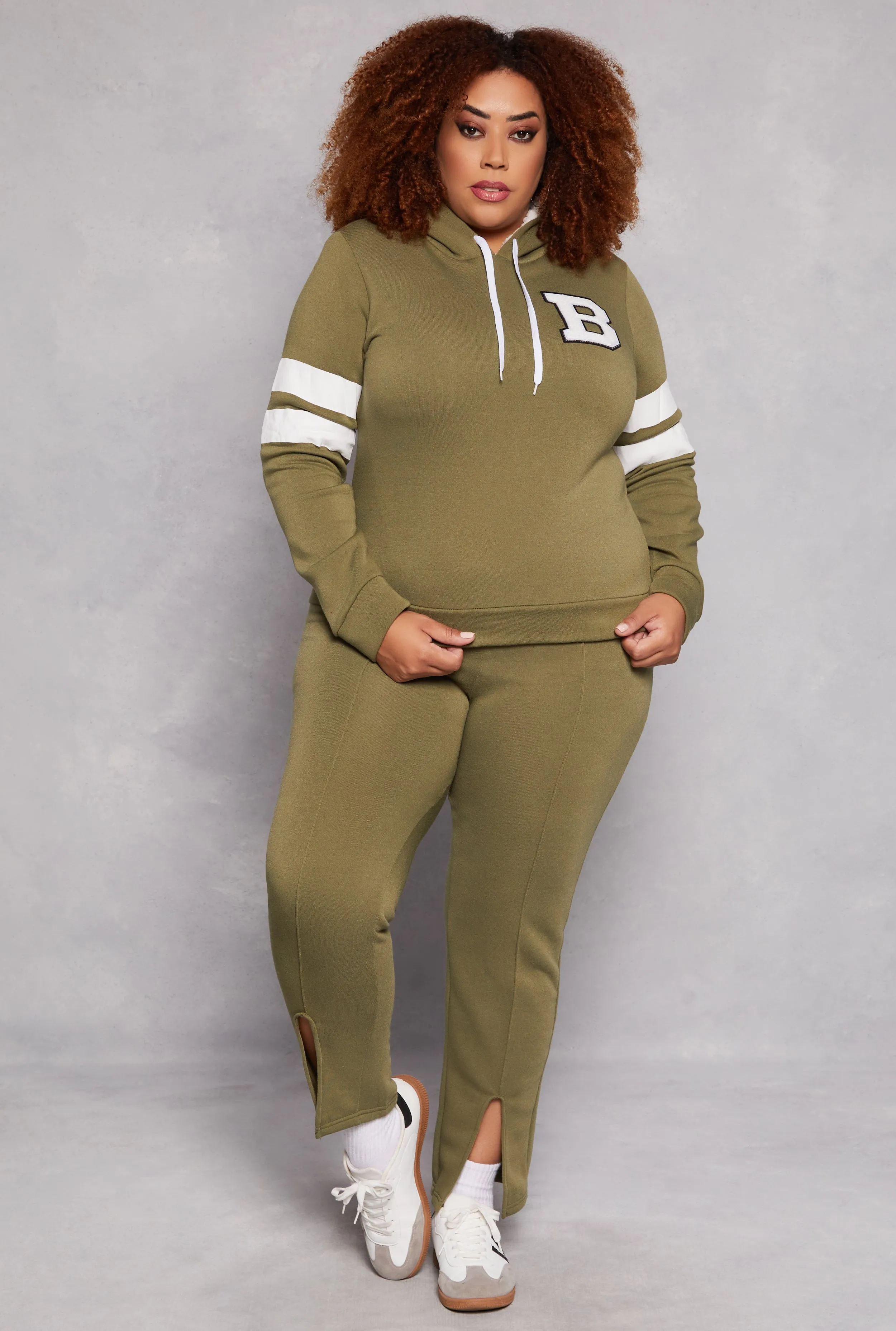 Plus Size Pintuck Slit Hem Sweatpants sold by Rainbow