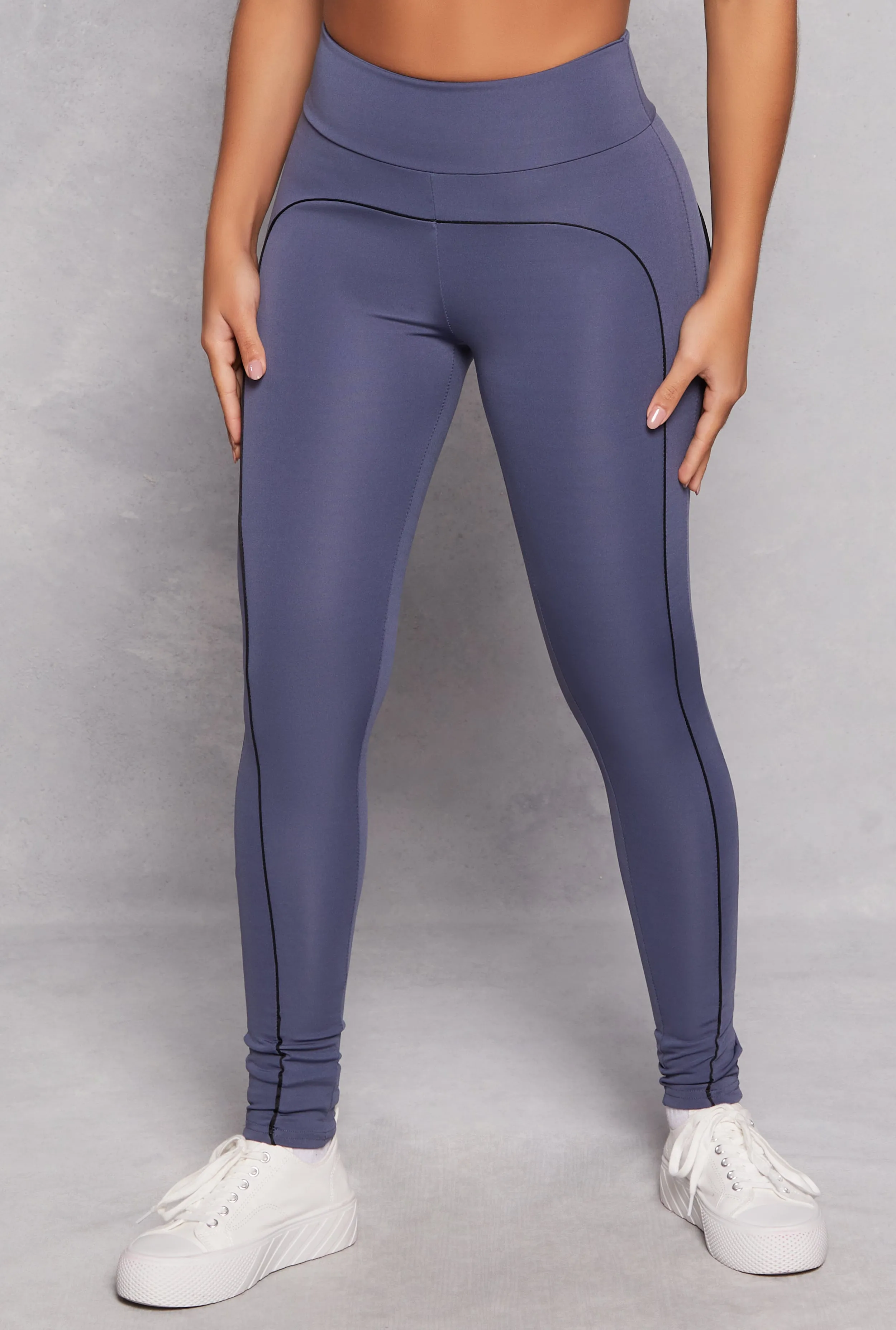 Contrast Piping Wide Waist Active Leggings sold by Rainbow product image thumbnail 2
