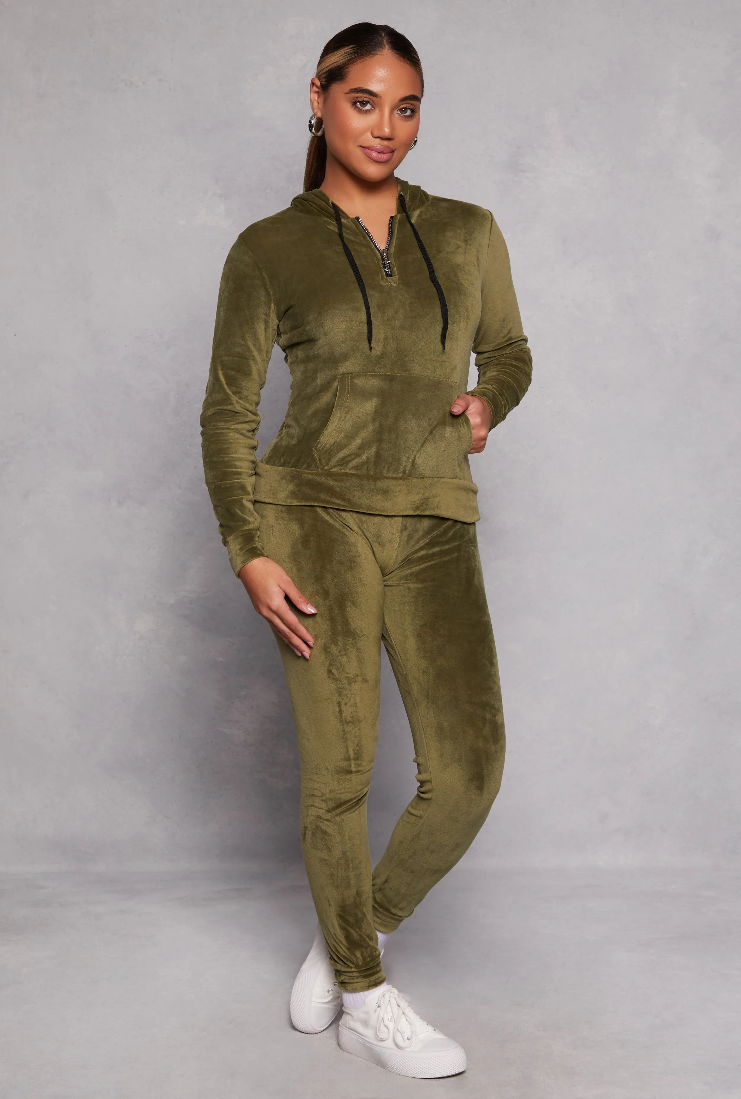 Velour Half Zip Hoodie sold by Rainbow product image thumbnail 2