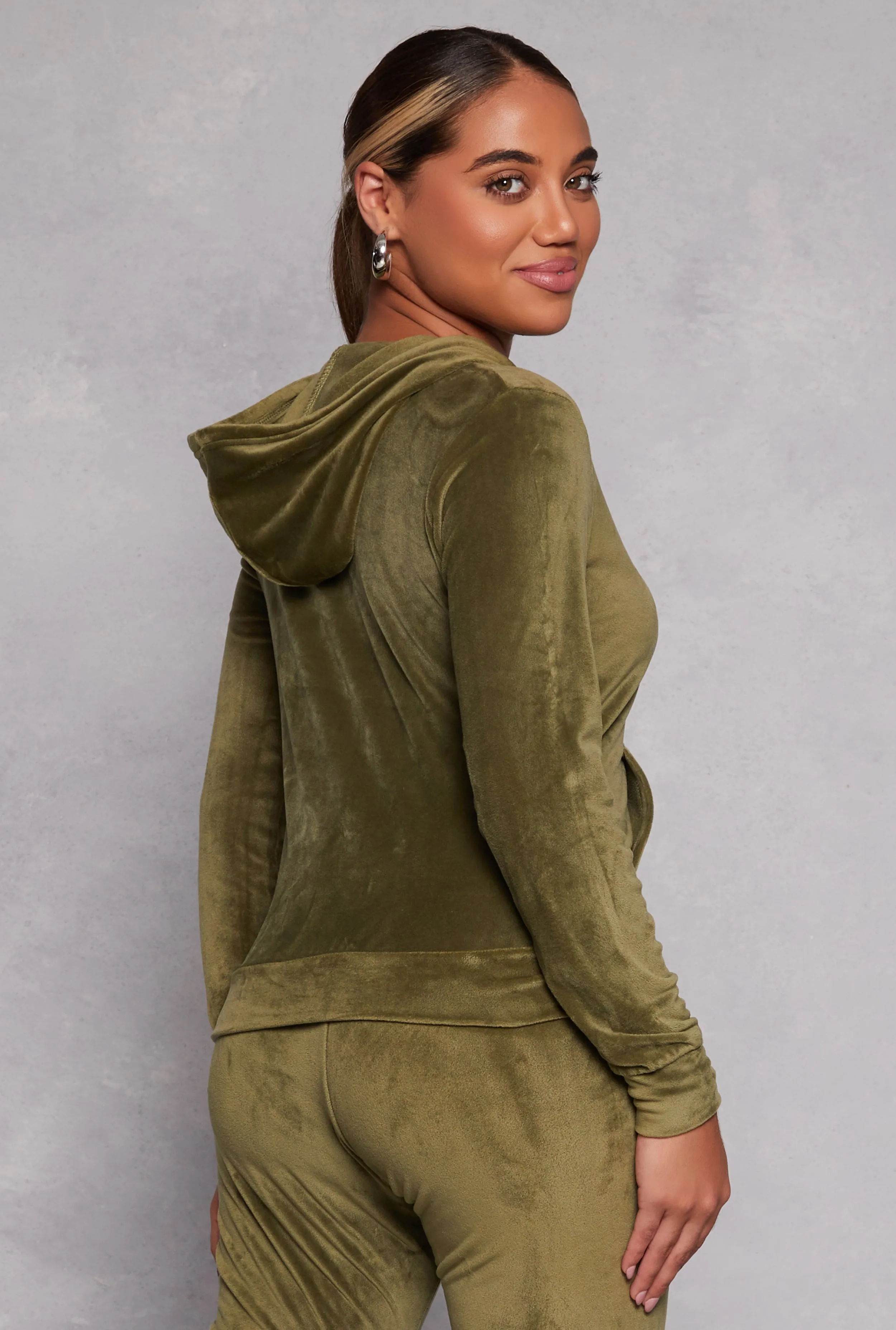 Velour Half Zip Hoodie sold by Rainbow product image thumbnail 3