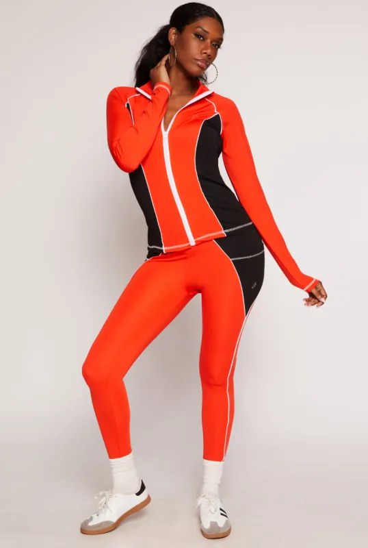 Contrast Piping Color Block Leggings sold by Rainbow