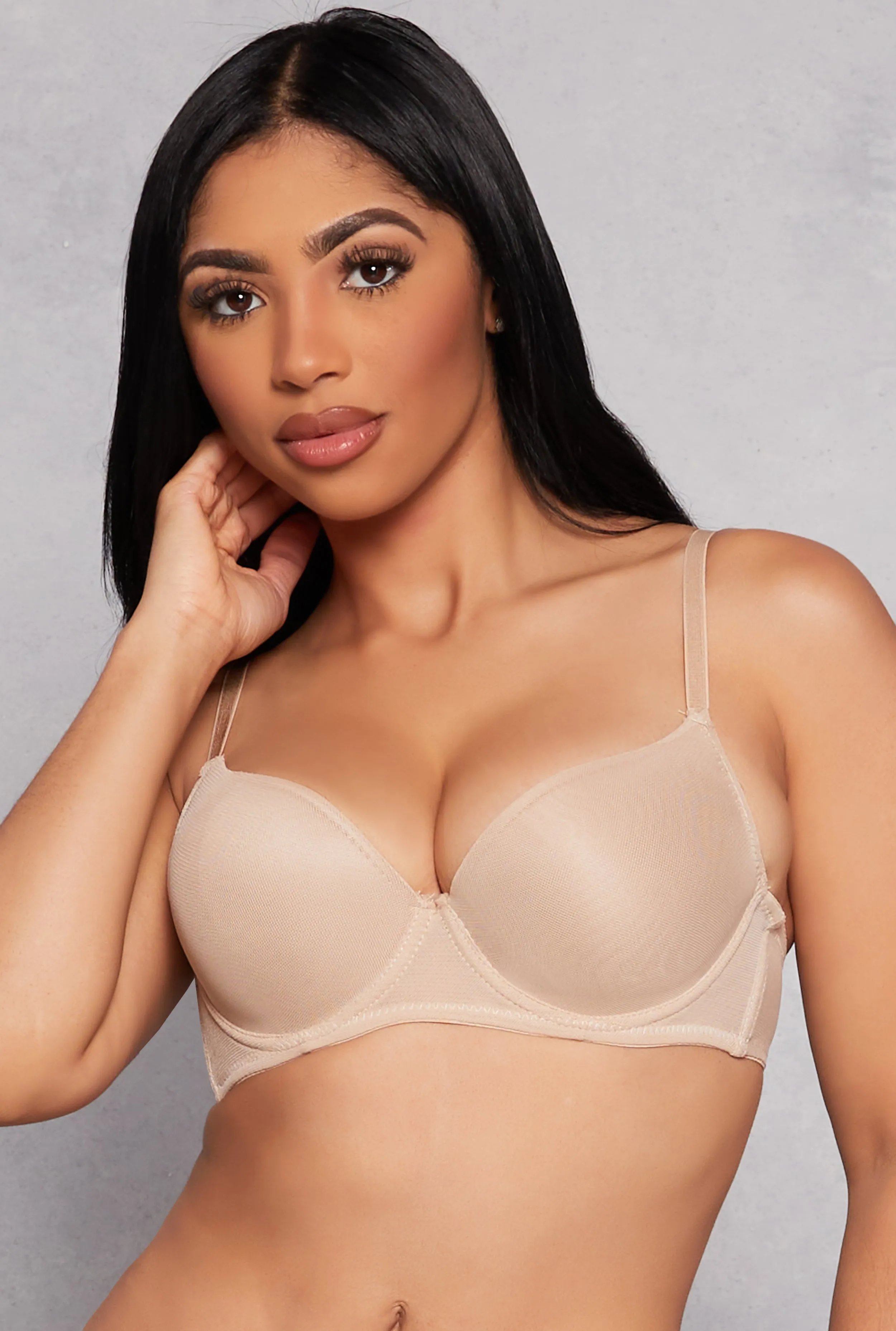 Mesh Lined Plunge Bra sold by Rainbow