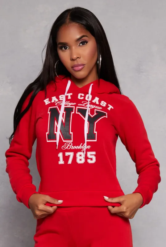 East Coast NY Graphic Pullover Hoodie sold by Rainbow