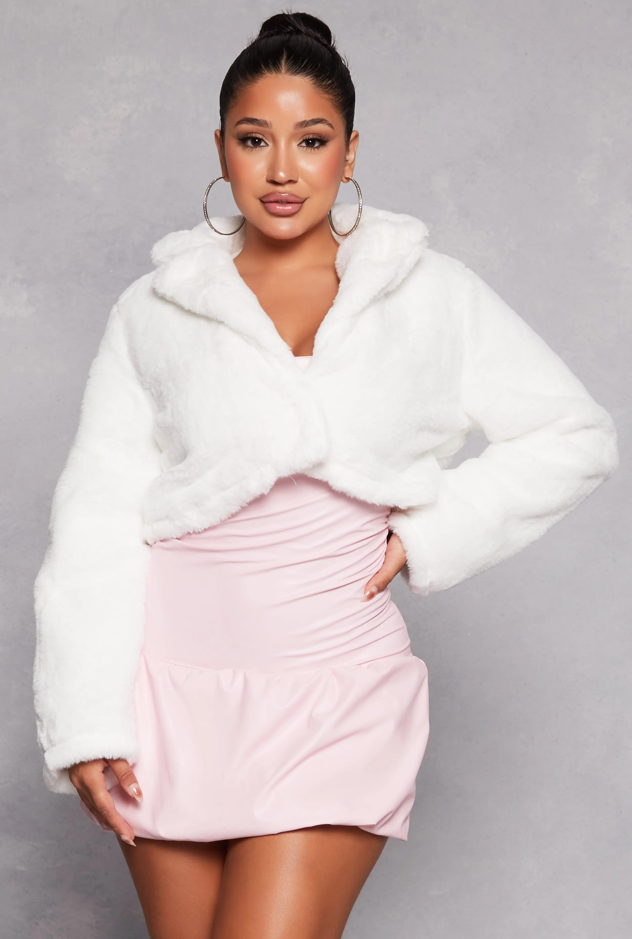 Faux Fur Cropped Jacket sold by Rainbow