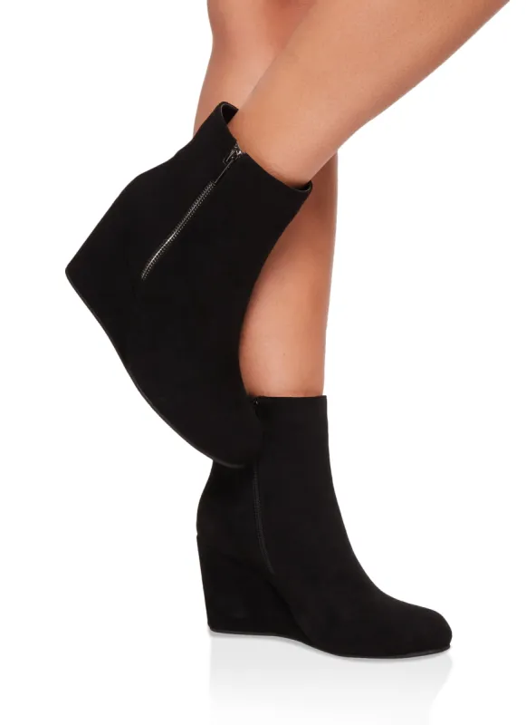 Side Zip Wedge Booties sold by Rainbow