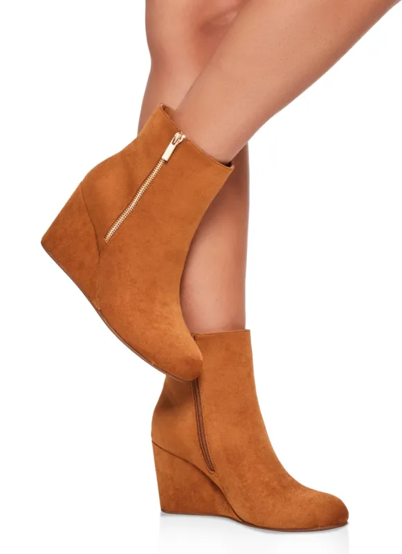 Side Zip Wedge Booties sold by Rainbow