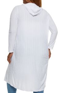 Plus Size Ribbed Knit Hooded Duster sold by Rainbow