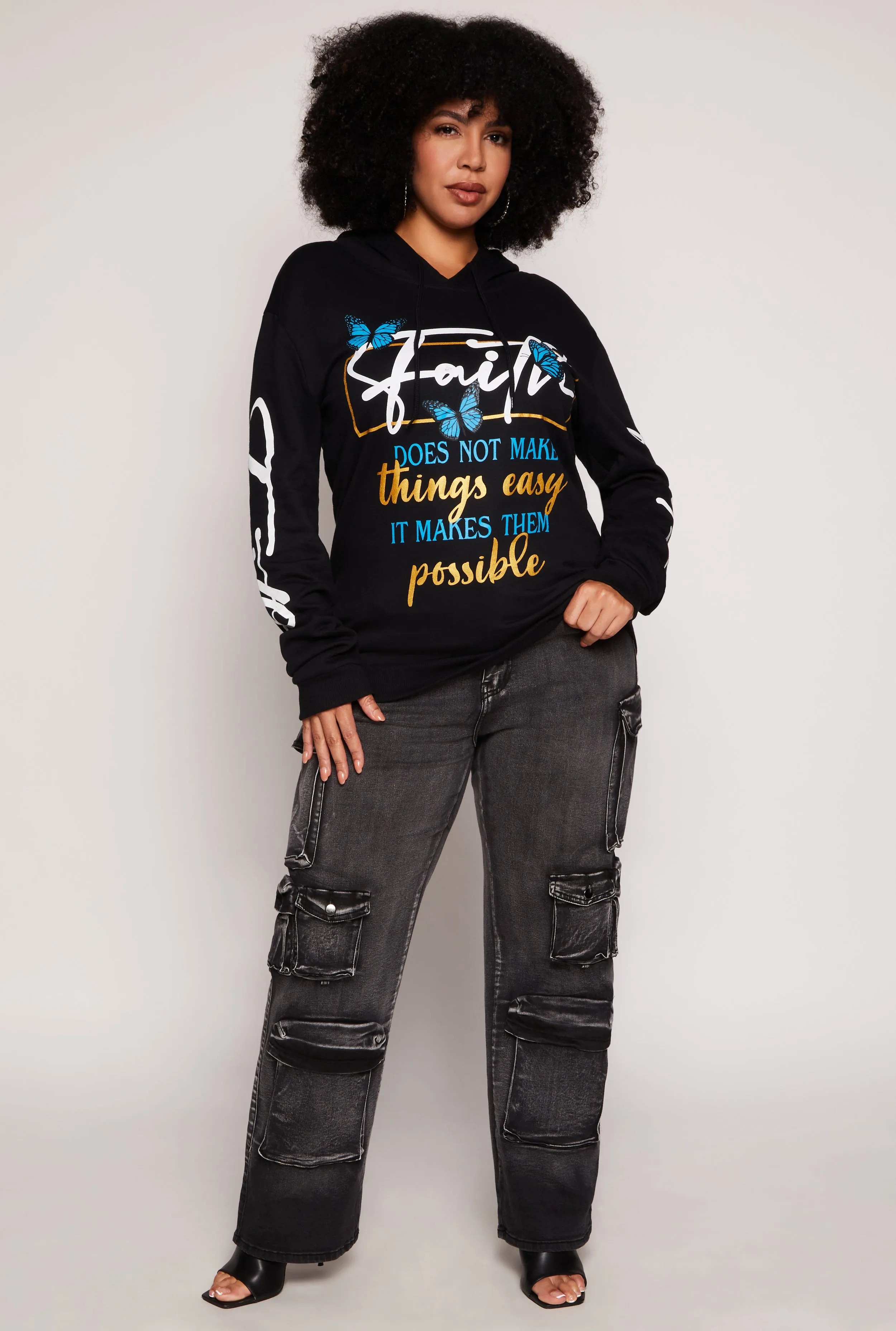 Plus Size Faith Graphic Pullover Hoodie sold by Rainbow product image thumbnail 2