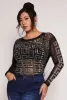 Plus Size Geometric Rhinestone Studded Top sold by Rainbow