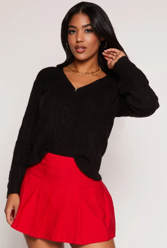 Cable Knit V Neck Sweater sold by Rainbow