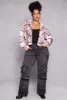 Plus Size Spoon Jeans Plaid Hooded Crop Shacket sold by Rainbow