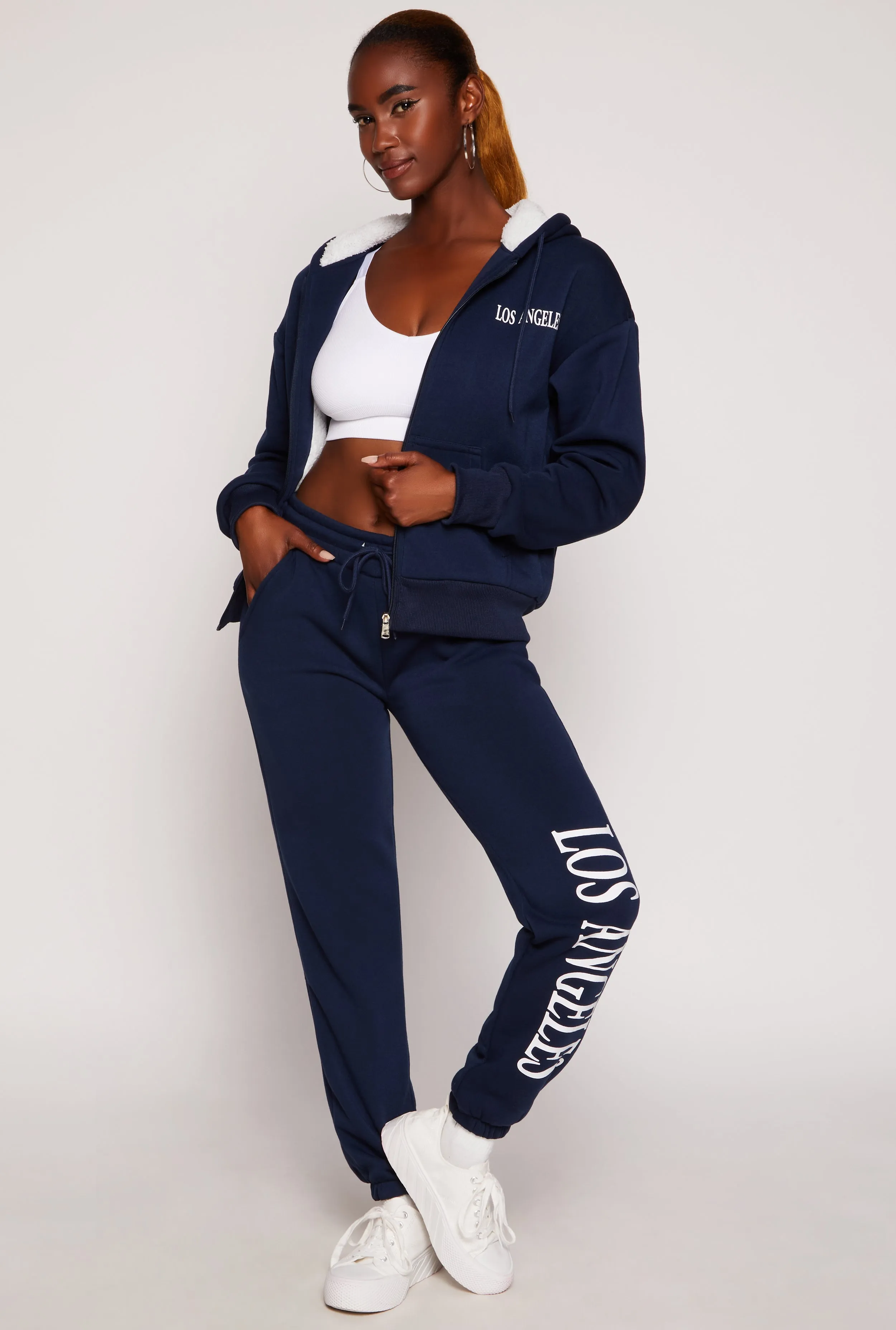 City Graphic Sherpa Lined Zip Front Hoodie sold by Rainbow product image thumbnail 2