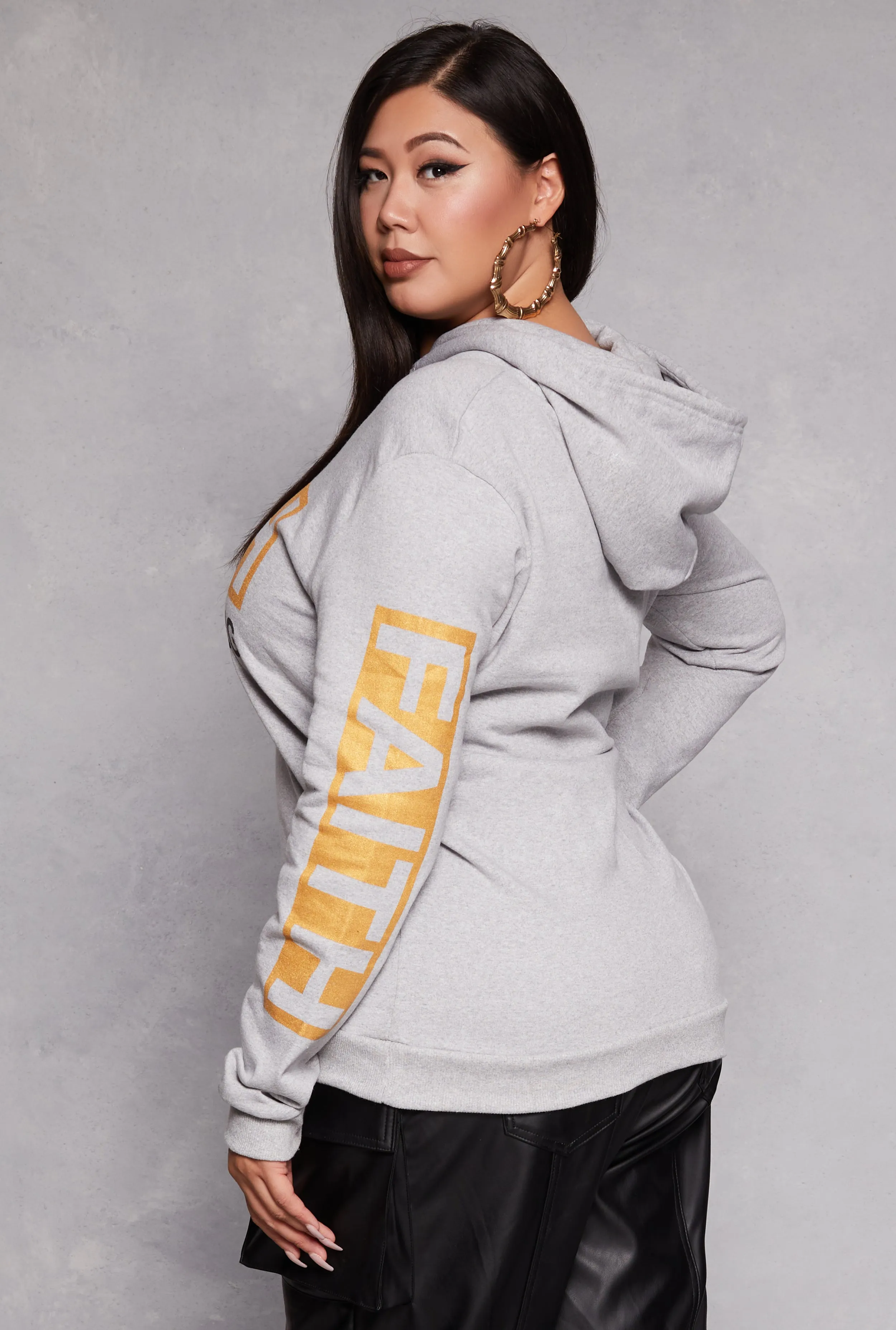 Plus Size Faith Foil Screen Pullover Hoodie sold by Rainbow product image thumbnail 3