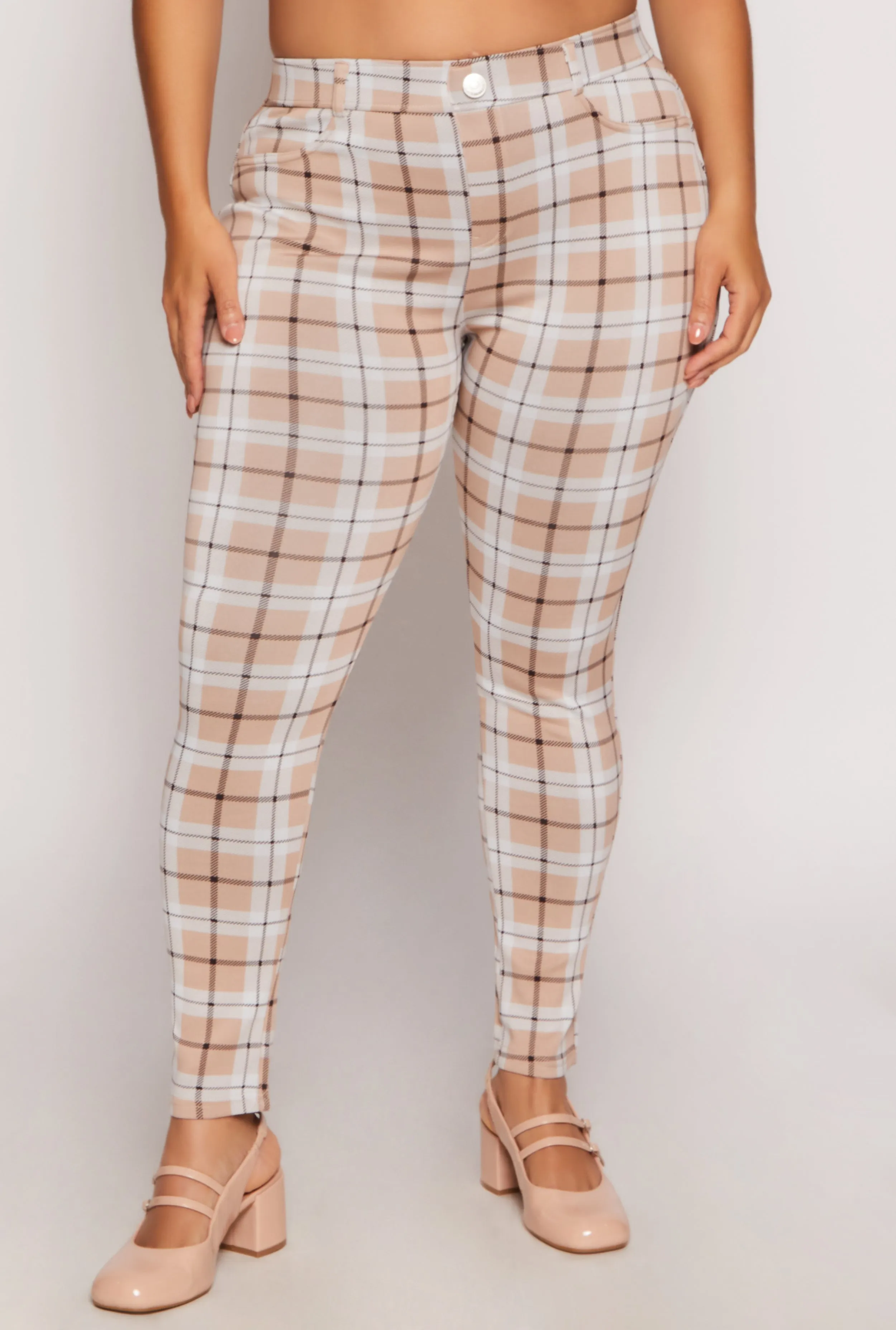 Plus Size High Waist Plaid Pants sold by Rainbow product image thumbnail 2