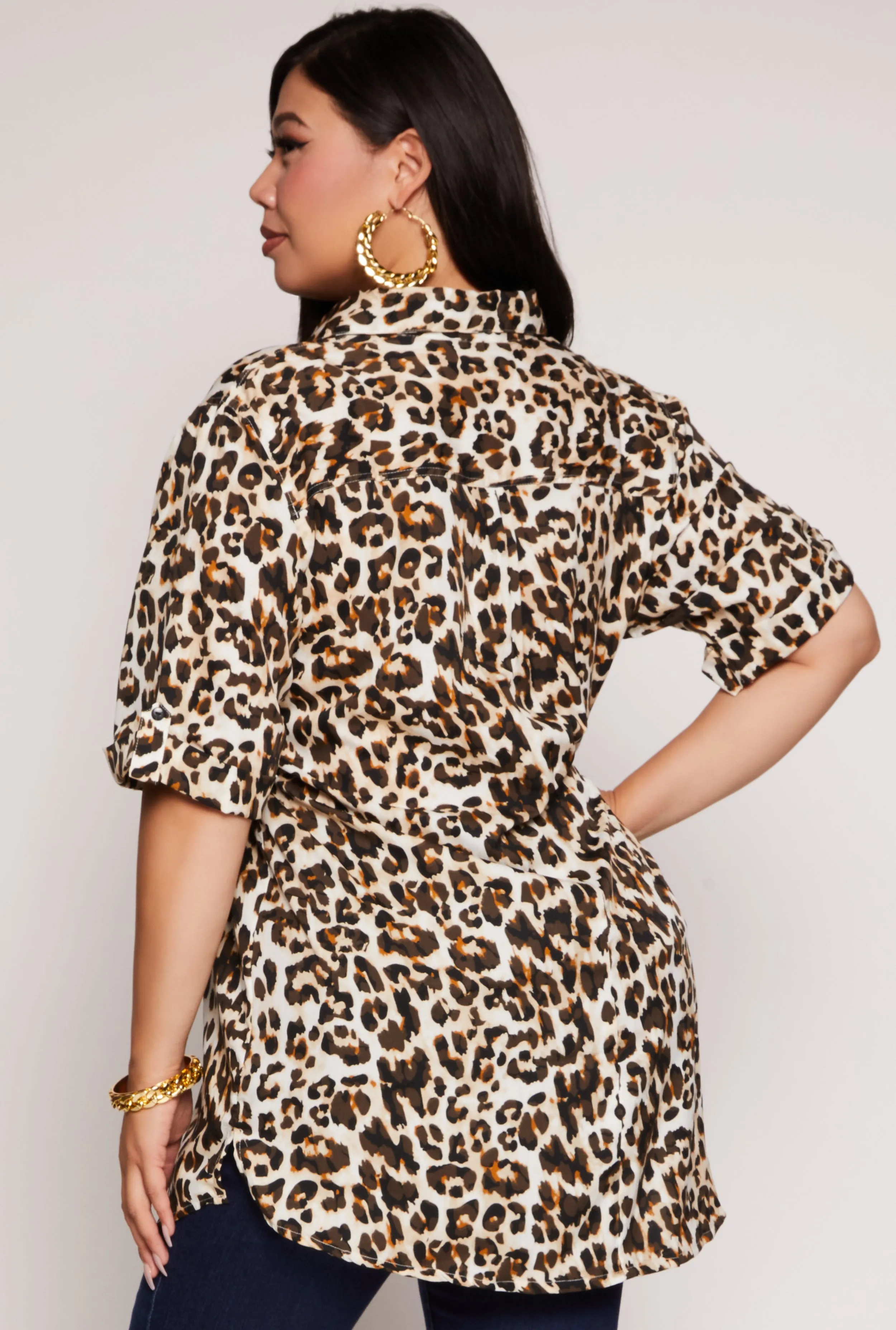 Plus Size Leopard Print Tunic Top sold by Rainbow product image thumbnail 3