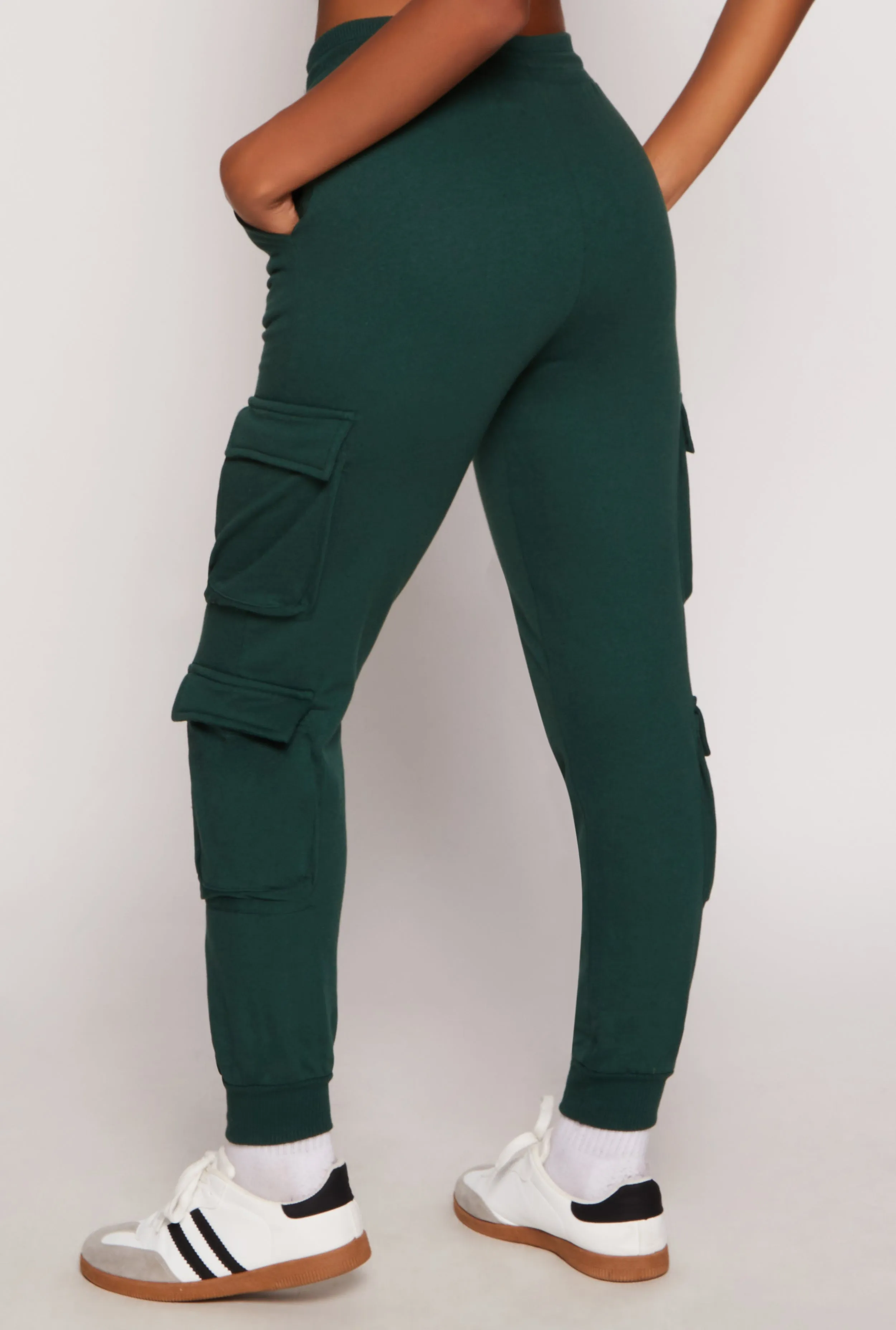 Fleece High Waist Drawstring Cargo Joggers sold by Rainbow product image thumbnail 3