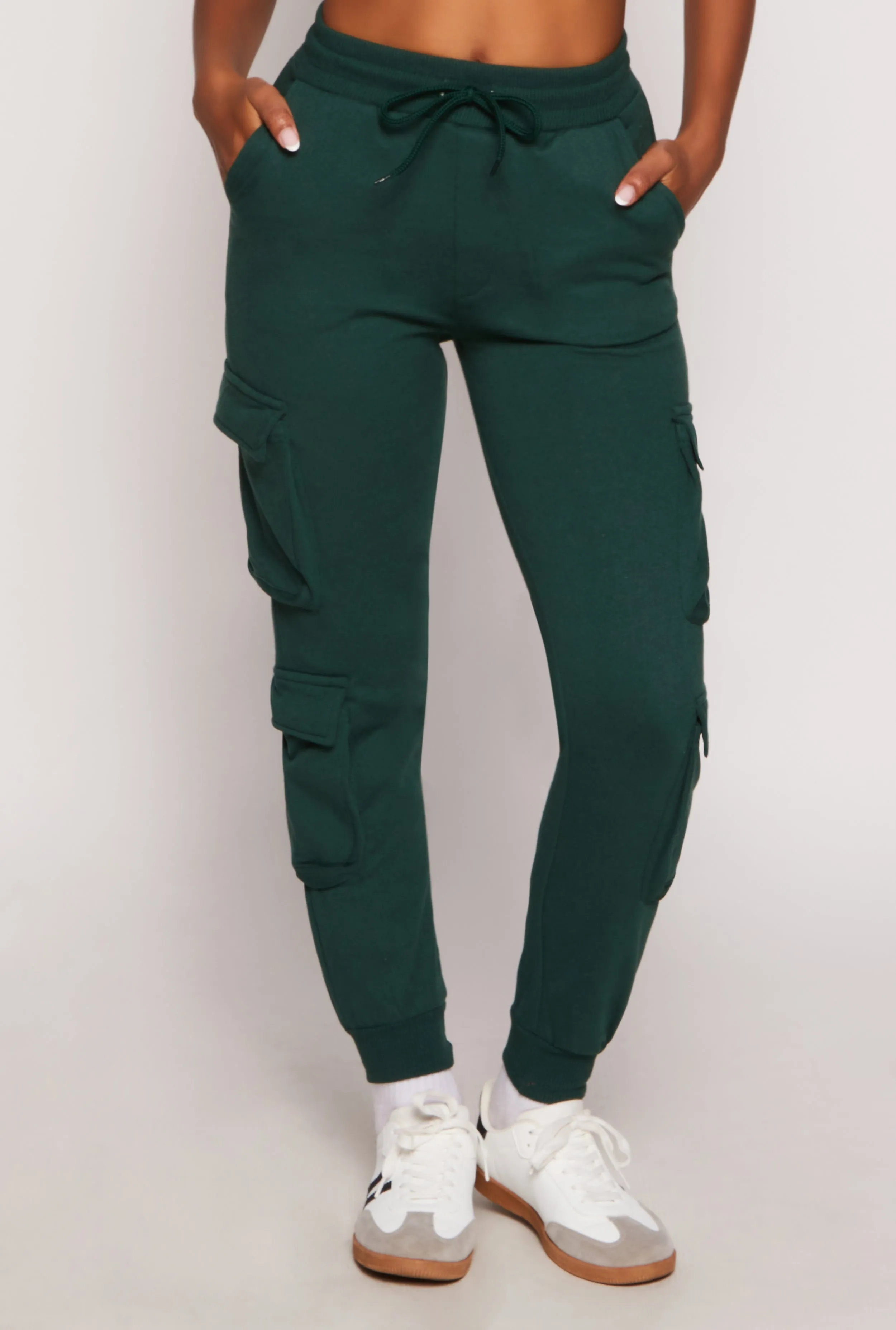 Fleece High Waist Drawstring Cargo Joggers sold by Rainbow product image thumbnail 2